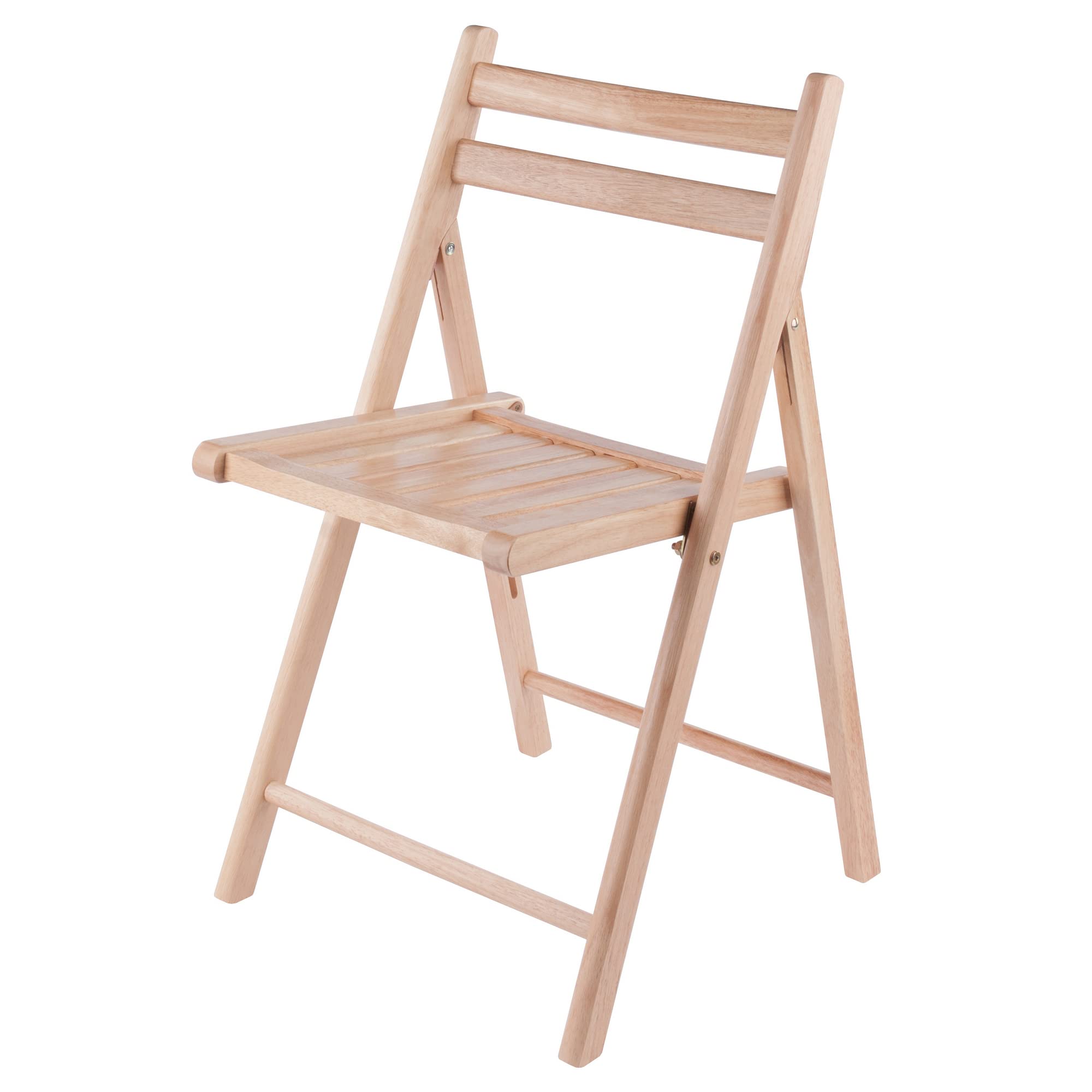 Robin 4-Piece Folding Chair Set - Natural Wood Finish, Space-Saving Stackable Design for Indoor/Outdoor Use - Perfect for Dining, Patio, Camping & Events (Set of 4)