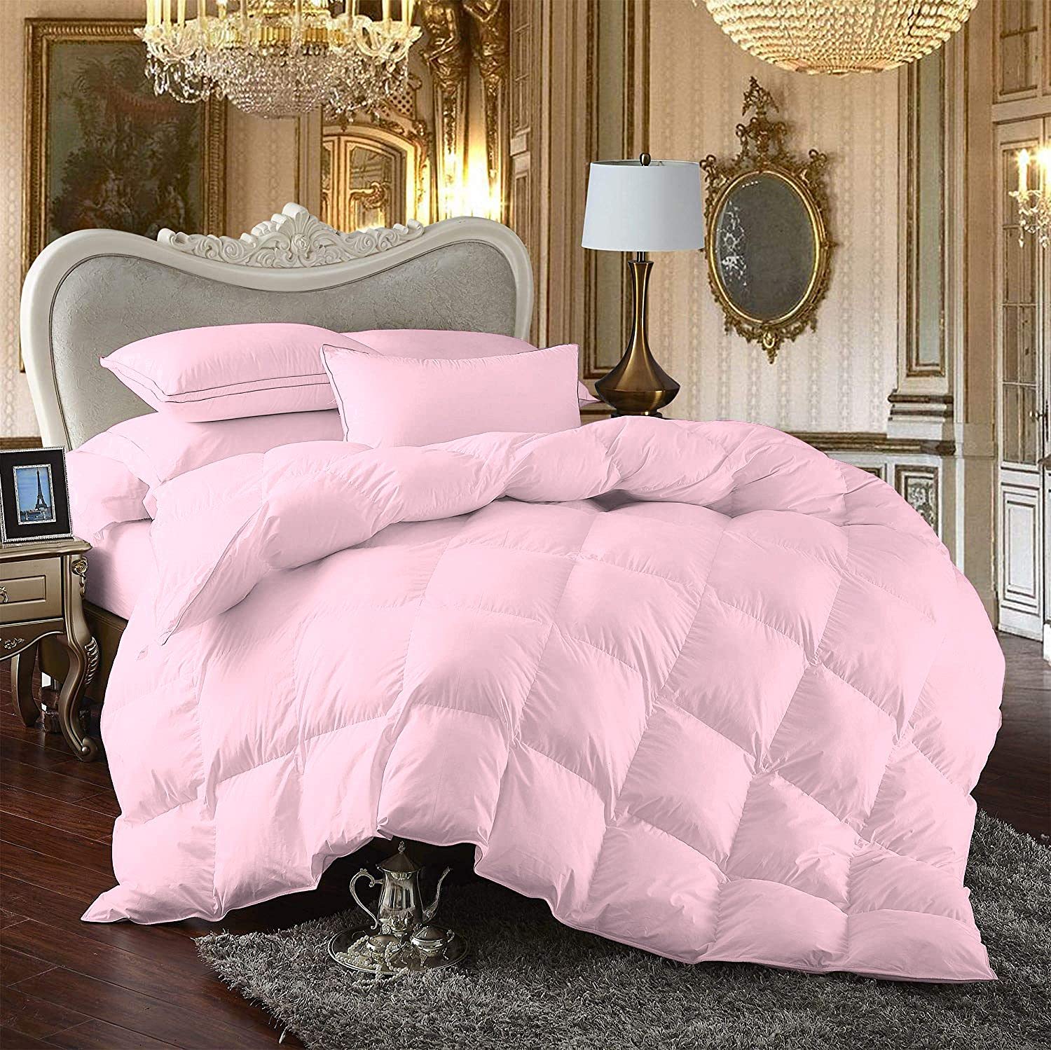 7pc Egyptian Cotton Bed-in-a-Bag TwinXL Set - Baby Pink for Cozy Bedrooms