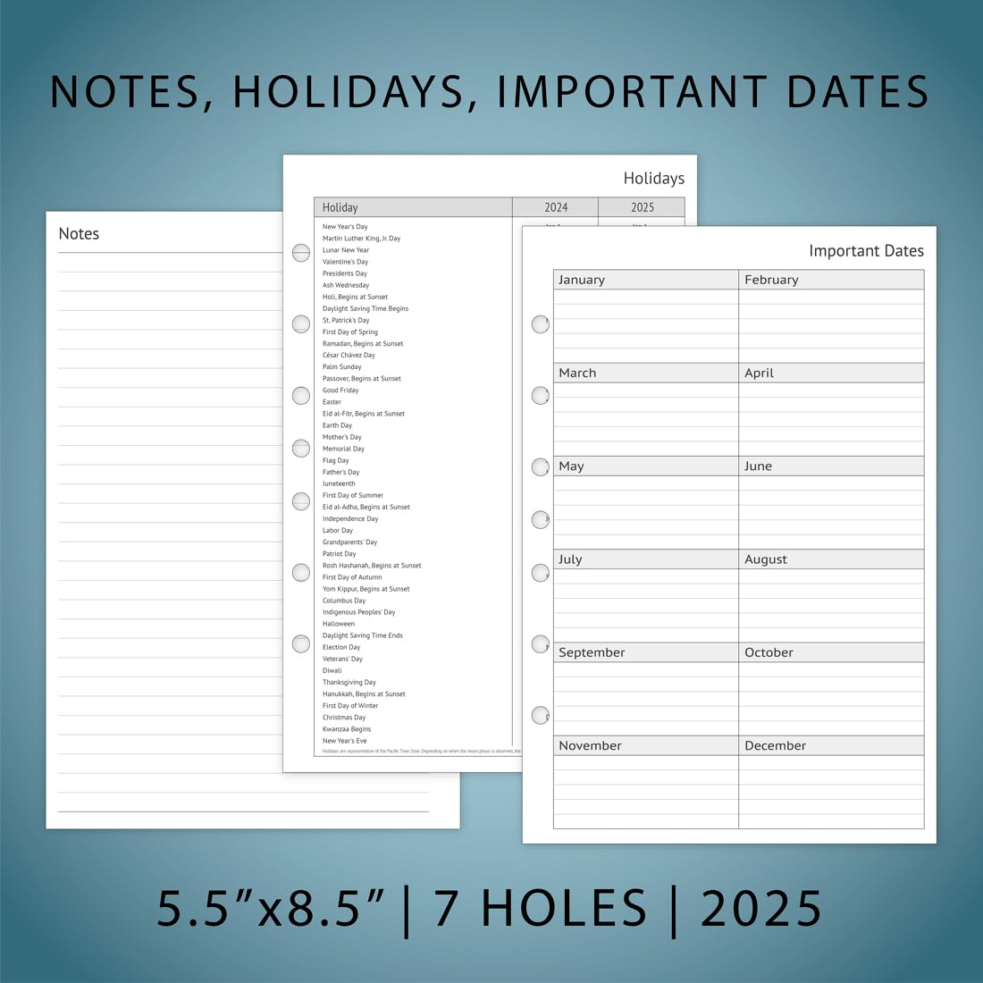 2025 Planner Refills for 3-Ring Mini Binder - Weekly & Monthly Appointment Book Inserts with Tabs, 7-Hole Punched (Classic/Size 4) | Perfect for Organizing Schedules, Meetings, and Personal Tasks at Home or Office