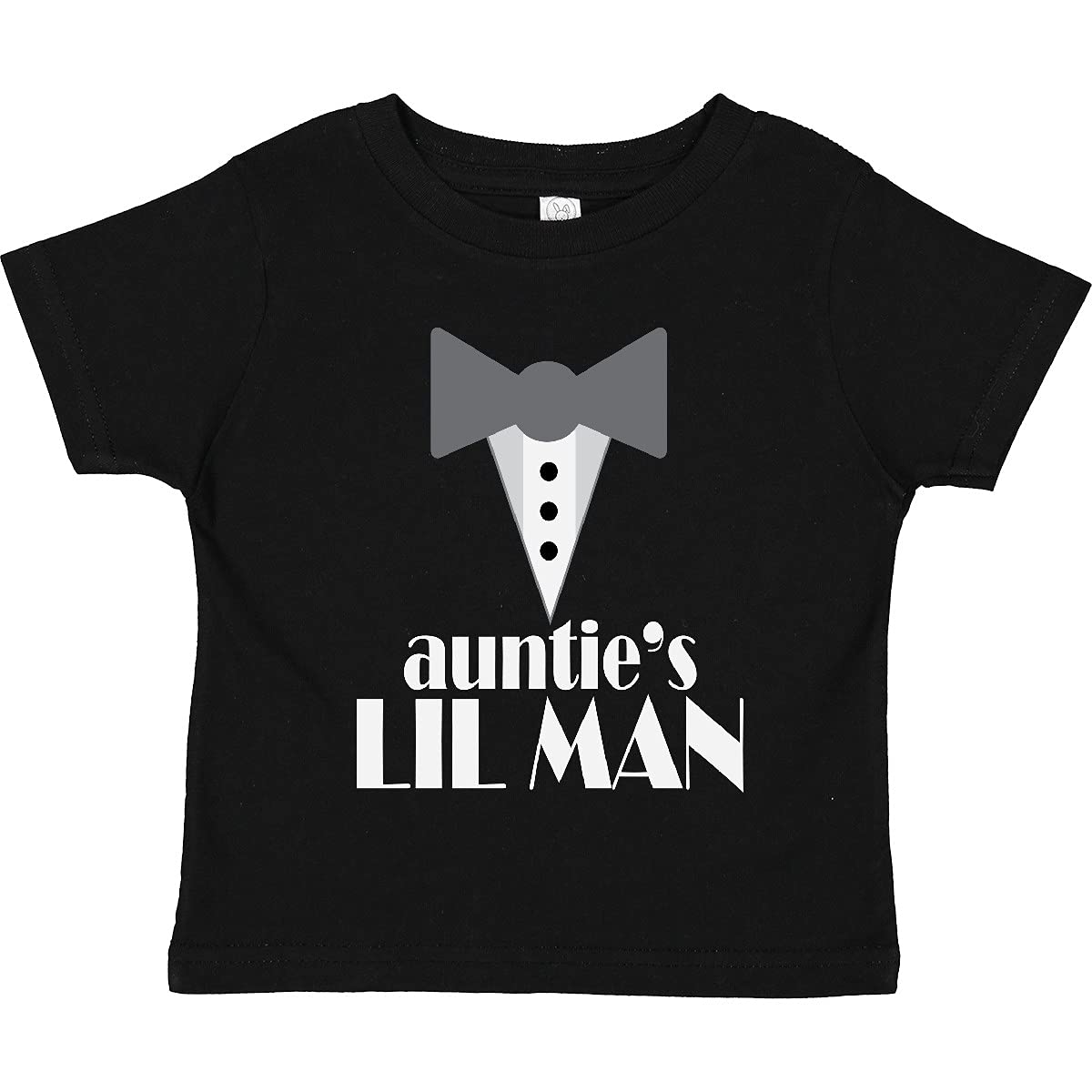 Inktastic Auntie Lil Man Tuxedo Front Toddler T-Shirt - Cute Formal Baby Boy Outfit for Parties, Photos & Special Occasions