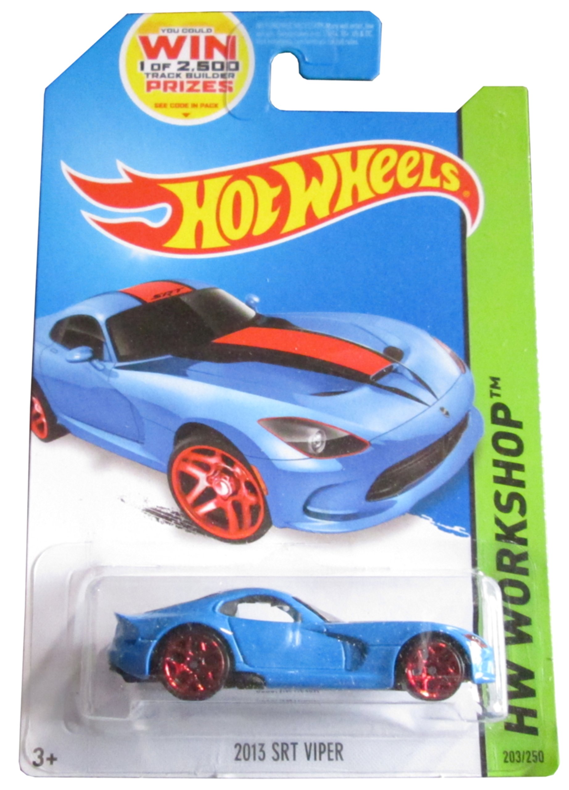 Hot Wheels 2014 HW Workshop 2013 SRT Viper Diecast Car 203/250 Limited Edition Blue - Collectible Toy for Kids & Adults, Perfect for Display & Racing Games