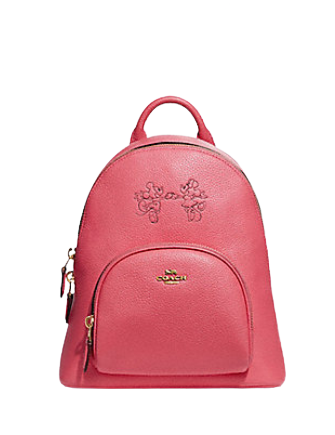 Coach Disney X Coach Carrie Backpack 23 - Mickey Mouse & Minnie Mouse Print Leather Backpack for Women | Perfect for Work, Travel & Everyday Use