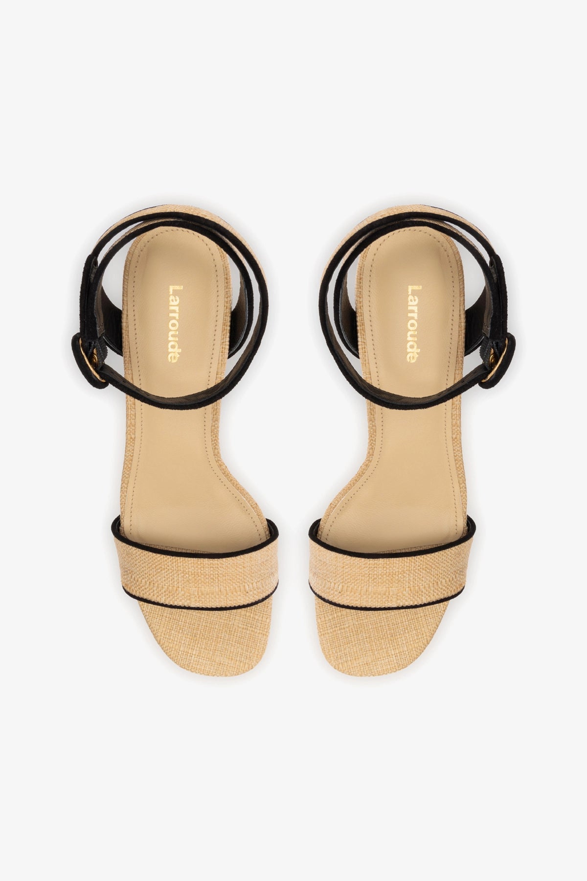 Beige Raffia Dolly Low Sandal with Black Trimming - Comfortable Summer Sandals for Women, Beach Walking, Casual Outfits and Vacation Wear