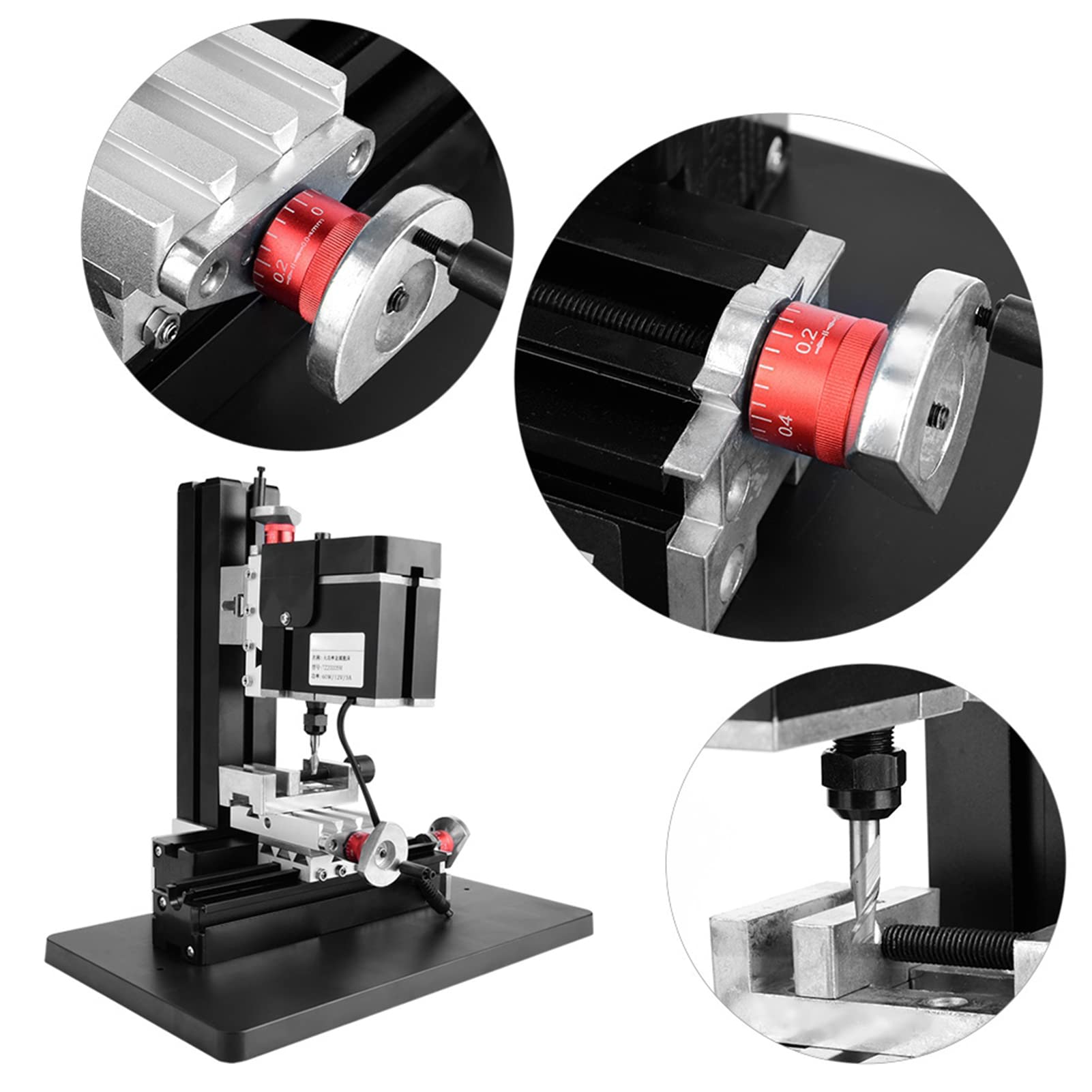 60W 12000RPM Mini Milling Machine for Metal & Woodworking - DIY Lathe Machine with Multifunction Worktable - Perfect for Hobbyists, Jewelry Making & Small Workshop Projects