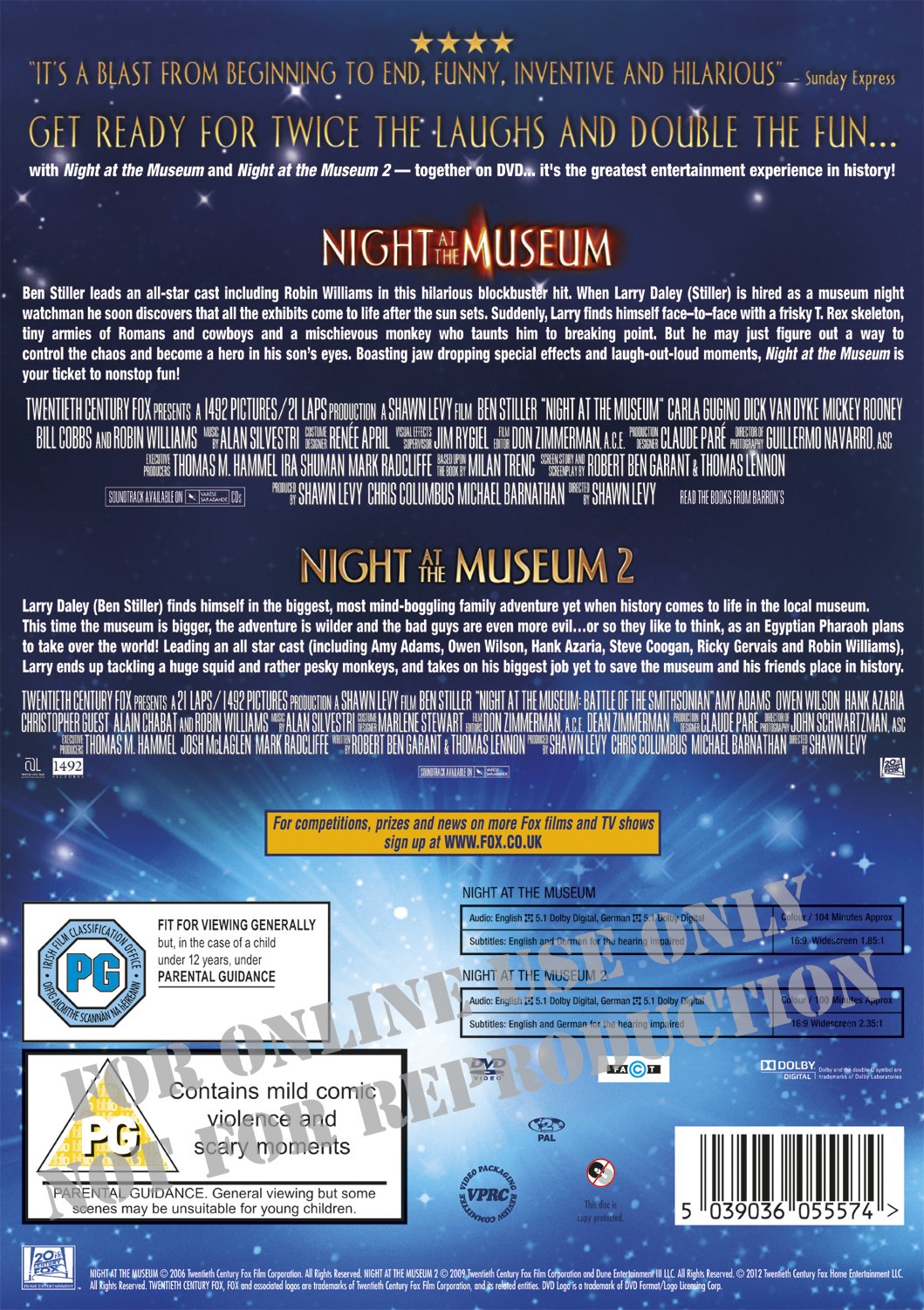Night at the Museum & Night at the Museum 2 Movie Collection DVD Double Pack (2006) - Family Comedy Adventure Films for Movie Nights and Kids Entertainment