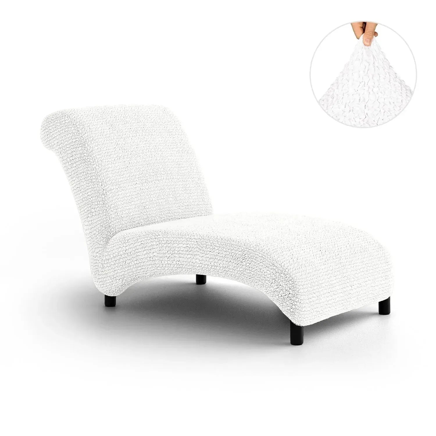 Armless Chaise Lounge Slipcover - Soft Microfiber Stretch Cover with Non-Slip Backing - Perfect for Living Room, Bedroom or Nursery Furniture Protection