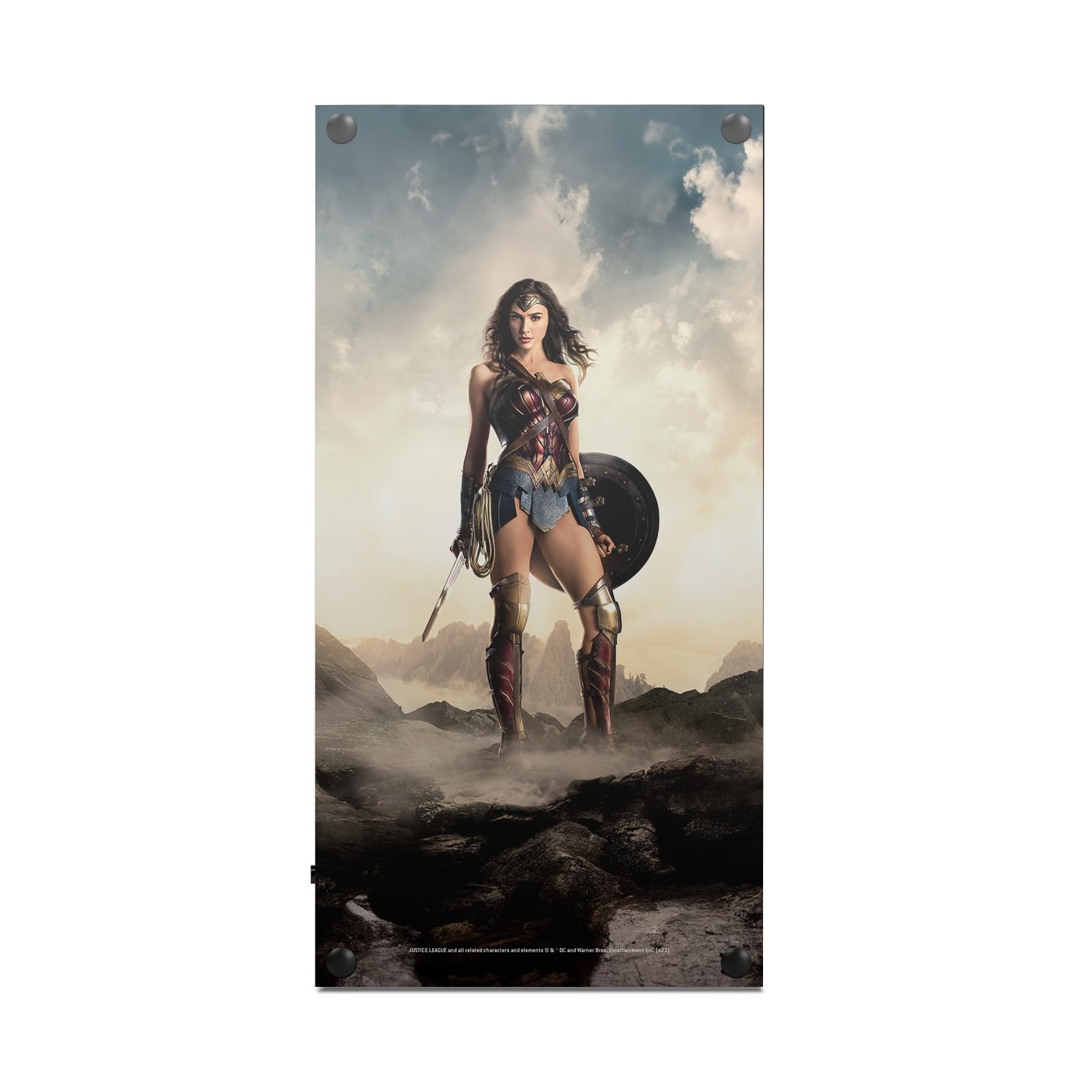 Official Justice League Movie Wonder Woman Poster Logo & Character Art Vinyl Skin Gaming Sticker Decal - Compatible with Xbox Series X Console and Controller Bundle - Perfect for Customizing Gaming Setup and Protecting Devices