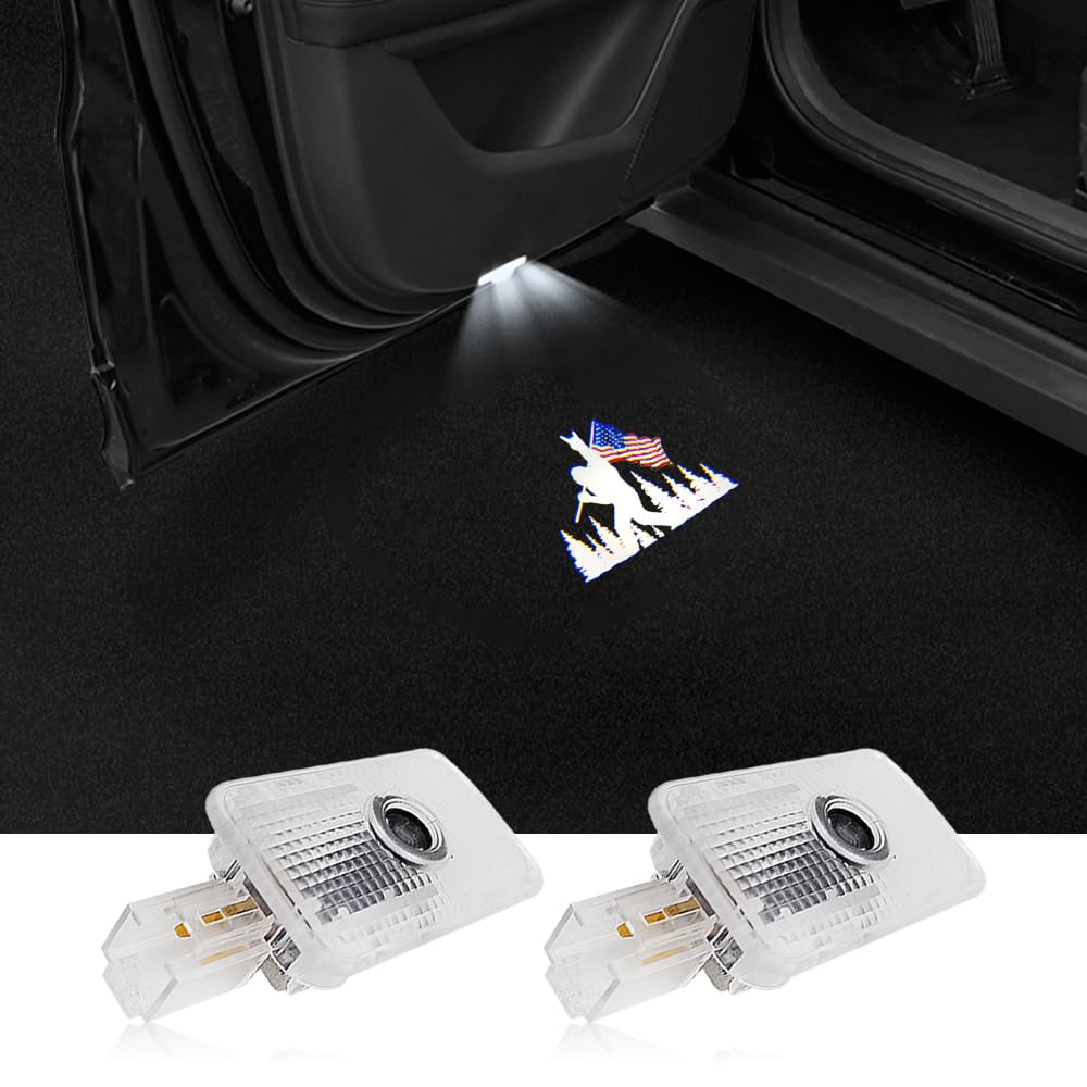 Premium HD Car Door Logo Projector Lights - LED Puddle Lights with Bigfoot Carries The Flag Design for Subaru Forester/Outback/Ascent - Enhance Night Visibility & Style for Outdoor Adventures & Off-Roading
