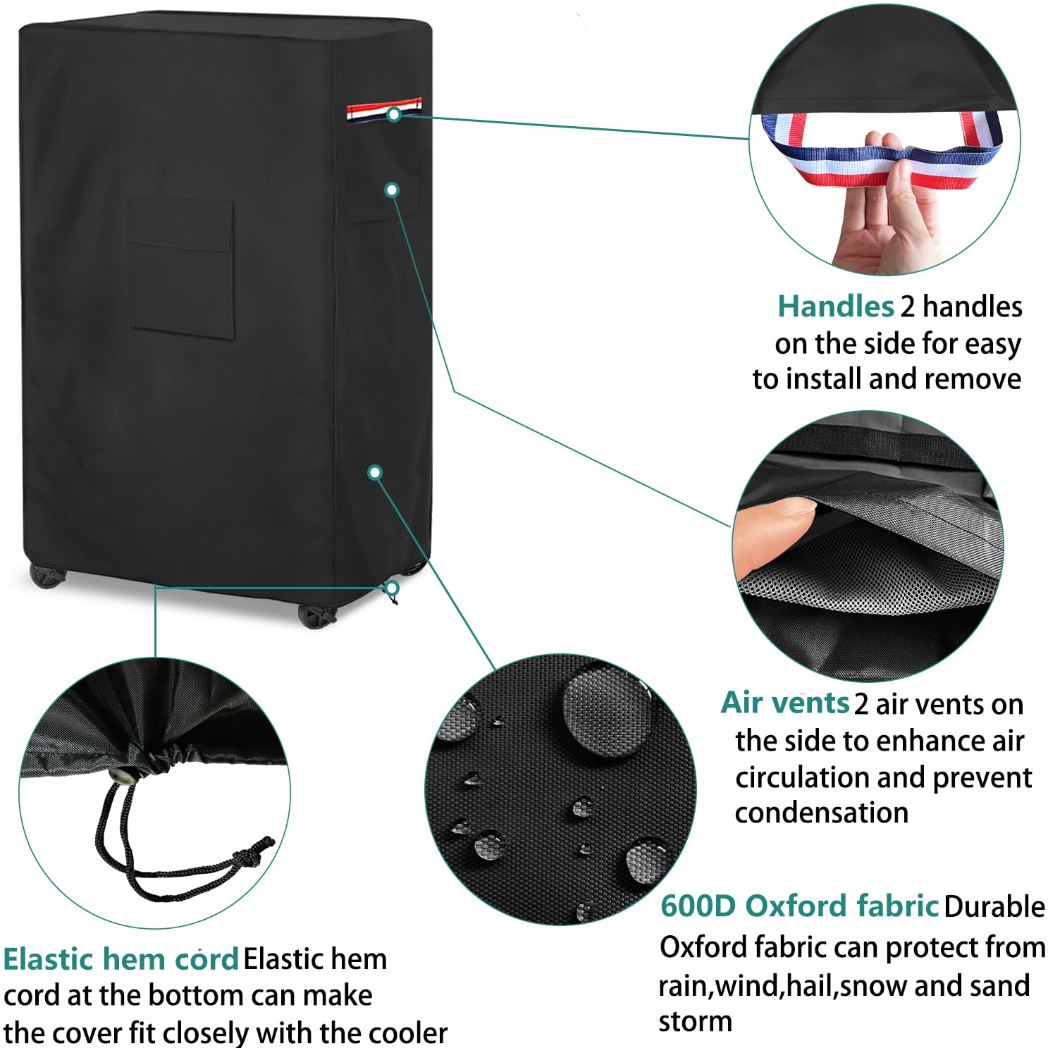 Hessaire MC61M MC61V Evaporative Cooler Cover - Heavy Duty 600D Waterproof Outdoor Swamp Cooler Protection - 21
