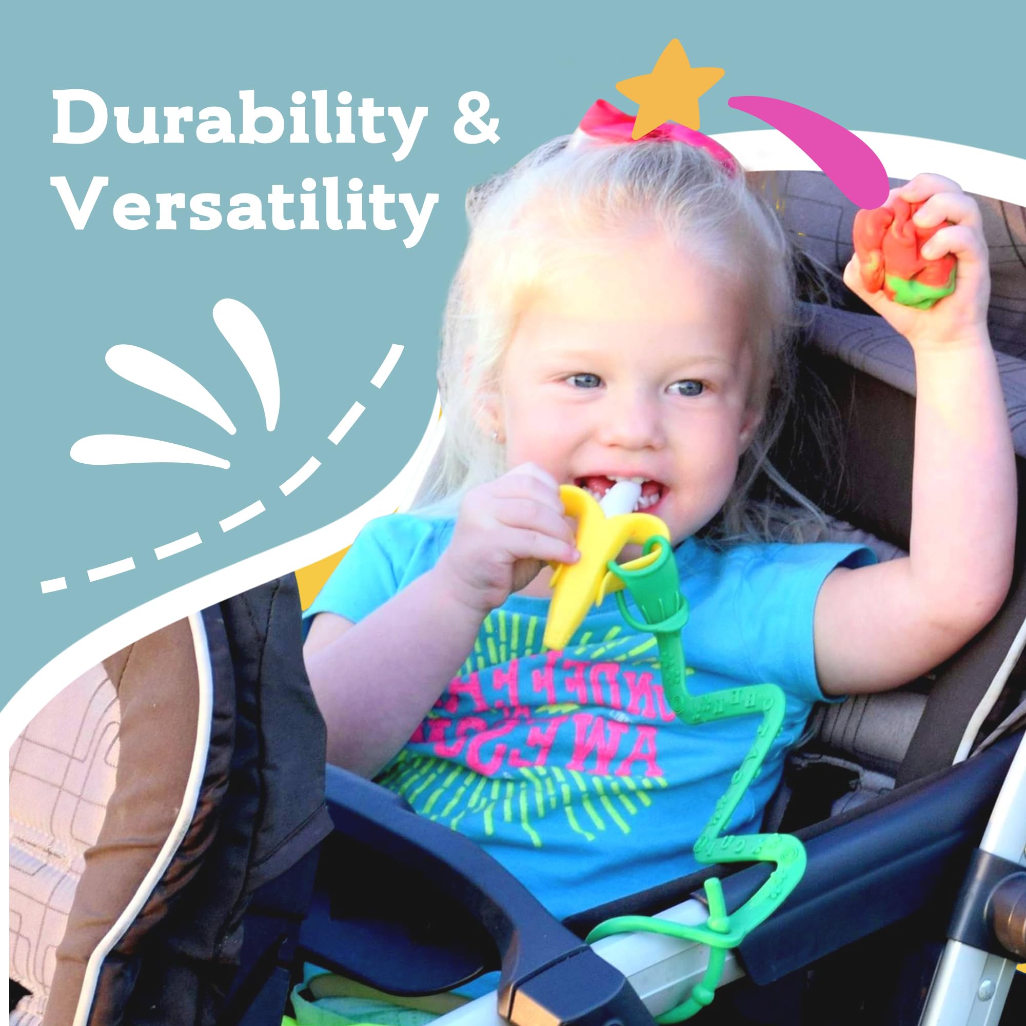 Brillibaby Cup Catcher - Patented Safety Tether Strap for Sippy Cups, Bottles, Toys & Pacifiers | Securely Attaches to Strollers, High Chairs & Car Seats | Made in USA, Food Grade & Dishwasher Safe (Lavender) | Perfect for On-the-Go Parents & Toddlers at Parks, Restaurants & Travel