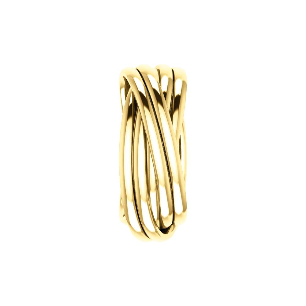 Bonyak 14k Yellow Gold 6-Band Rolling Ring for Women - Size 6, Dainty Stackable Ring for Everyday Wear, Wedding, Anniversary Gift