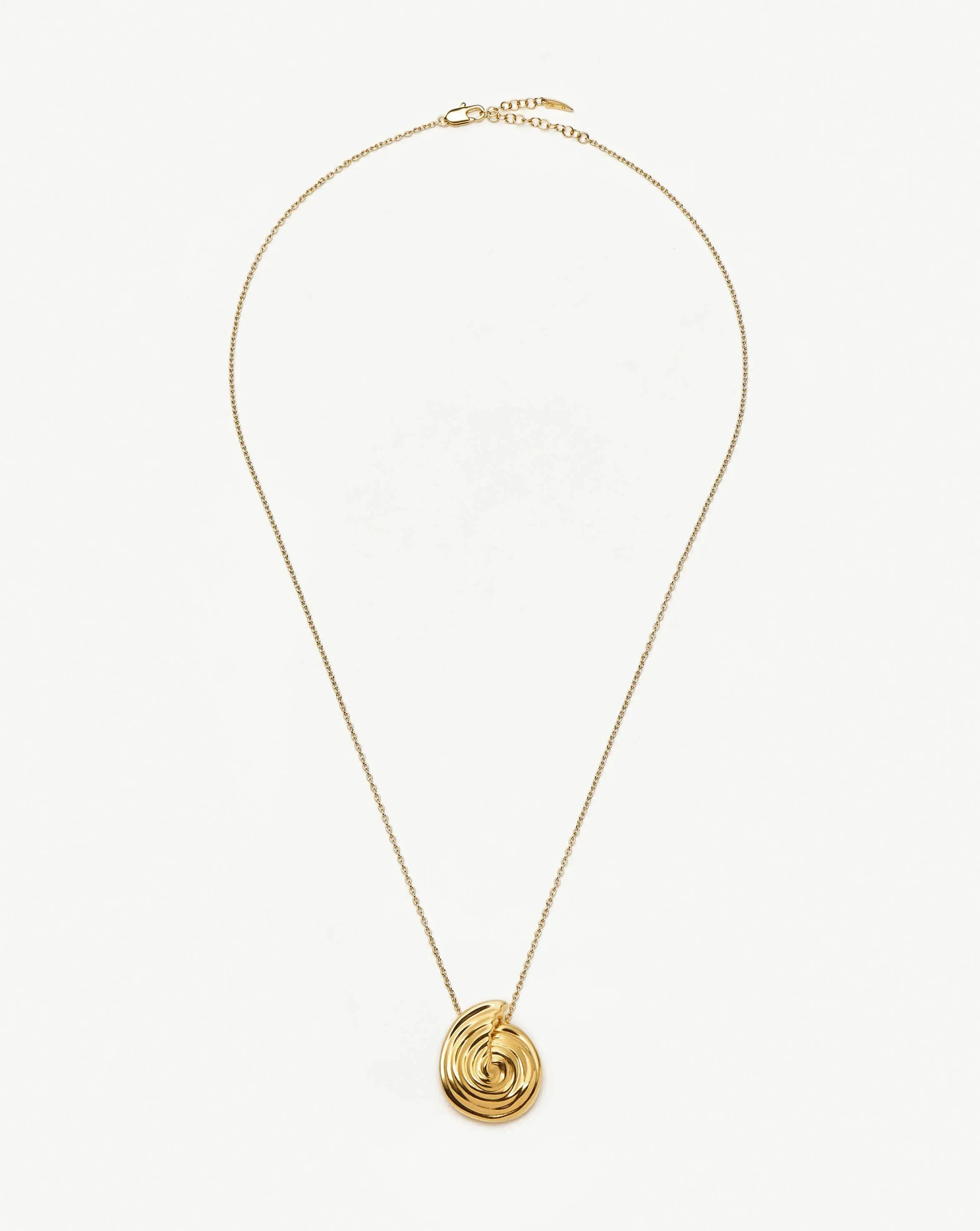 Spiral Large Pendant Necklace - 18k Gold Plated Women's Jewelry for Parties, Weddings & Special Occasions