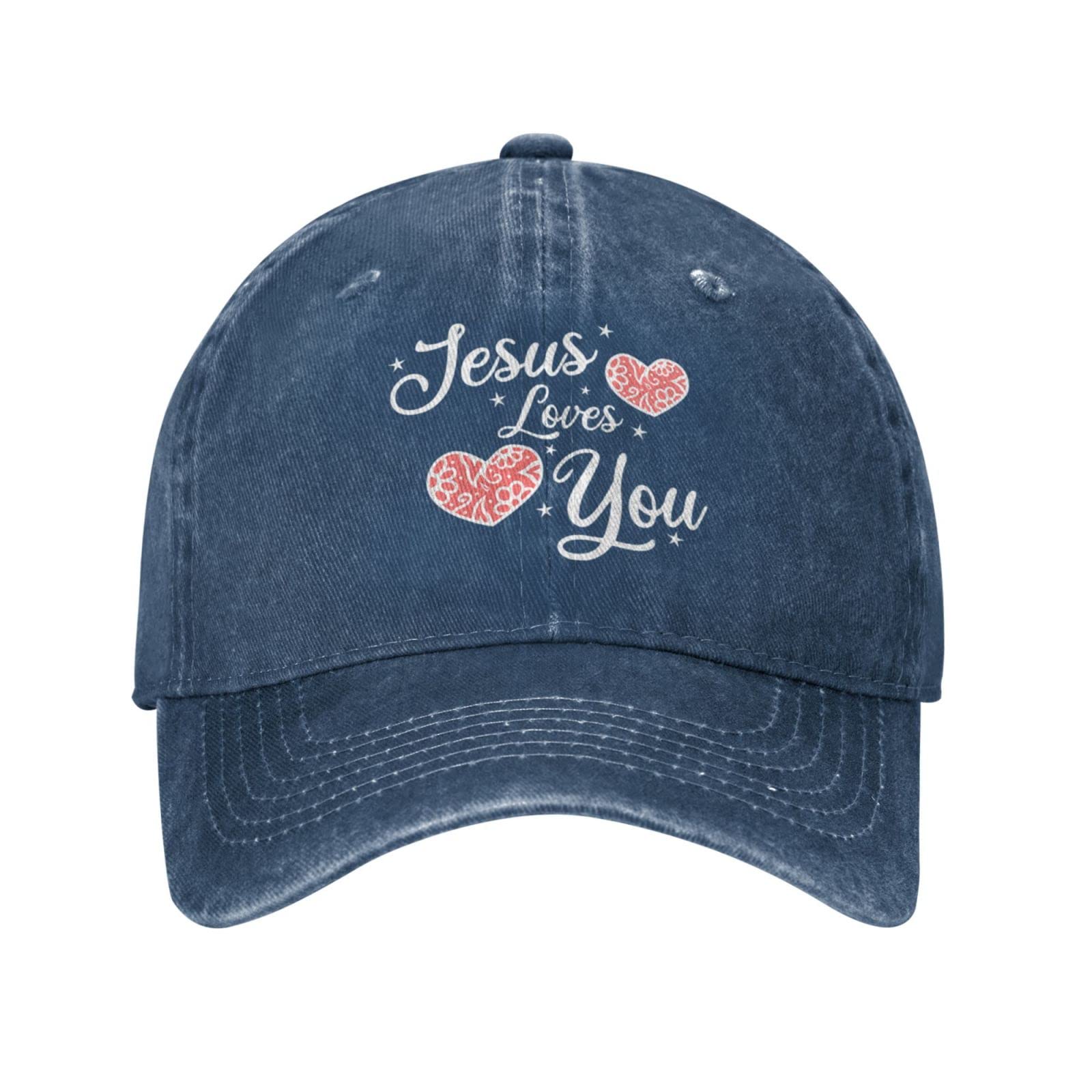 Jesus Loves You Cowboy Hat - Baseball Cap for Women & Men - Sun Hat & Dad Hat - Adjustable Trucker Hat in Black - Perfect for Outdoor Activities, Church, Rodeo & Country Events