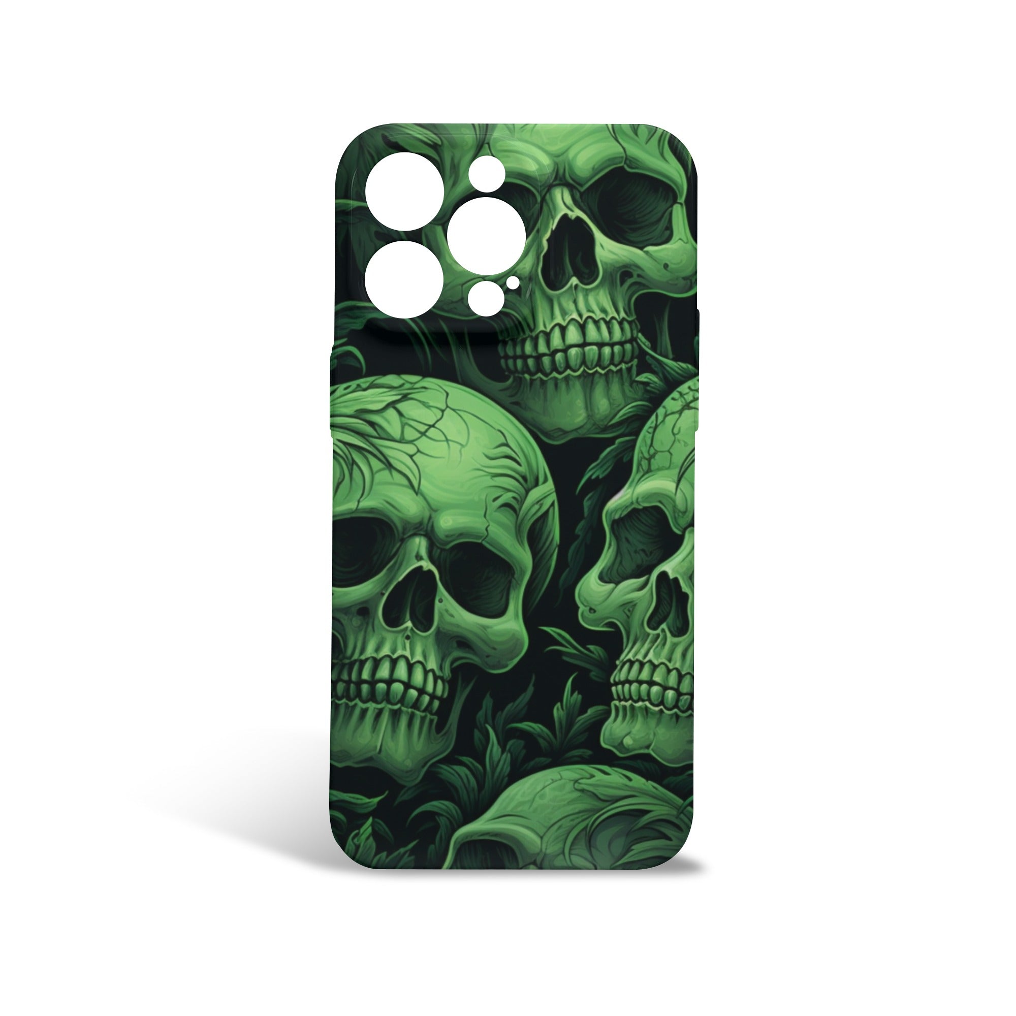 Green Skulls iPhone 15 Pro Max Case - Shockproof Protective Cover for iPhone 15 Pro Max - Perfect for Outdoor Activities, Travel & Daily Use