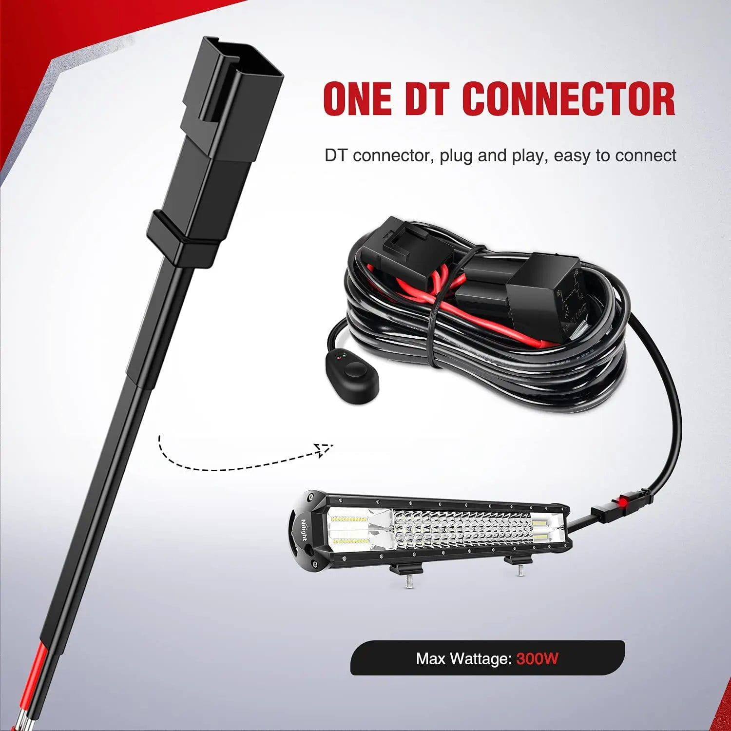 14AWG DT Connector Wire Harness Kit with 12V On/Off Switch - Perfect for Automotive, Marine, and DIY Electrical Projects