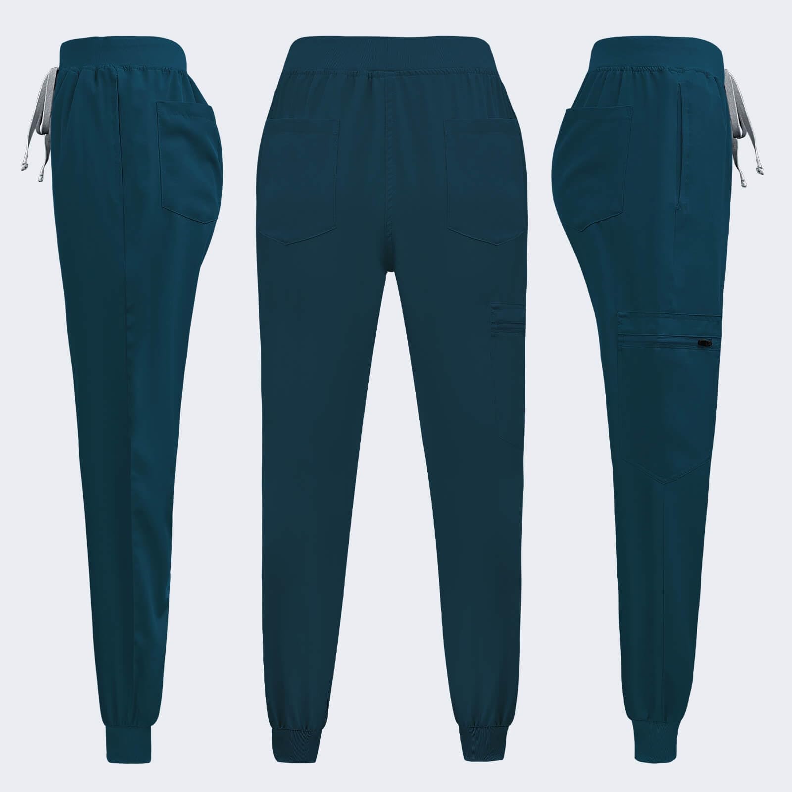 VIAOLI Women's Classic V-Neck Top & Yoga Jogger Pants Scrubs Set - Comfortable Medical Nursing Uniform for Healthcare Professionals - Perfect for Hospitals, Clinics & Long Shifts