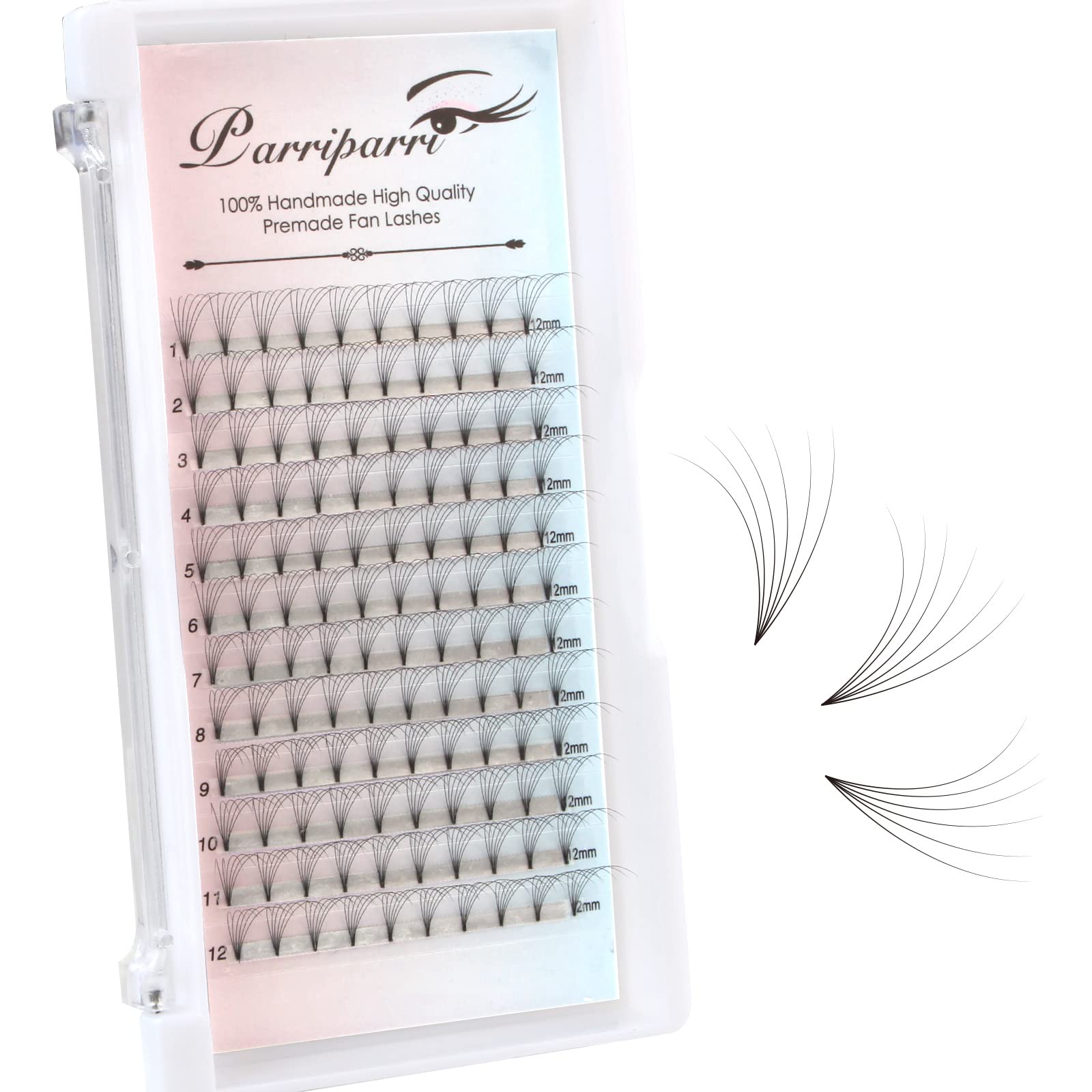 Premium 3D/5D/6D Premade Eyelash Extensions - 0.07mm C/D Curl, 10-15mm Length, Short Stem Pre-Fanned Lashes - Salon Quality Volume Lashes for Dramatic Eye Look | Perfect for Bridal, Party, and Special Occasion Makeup