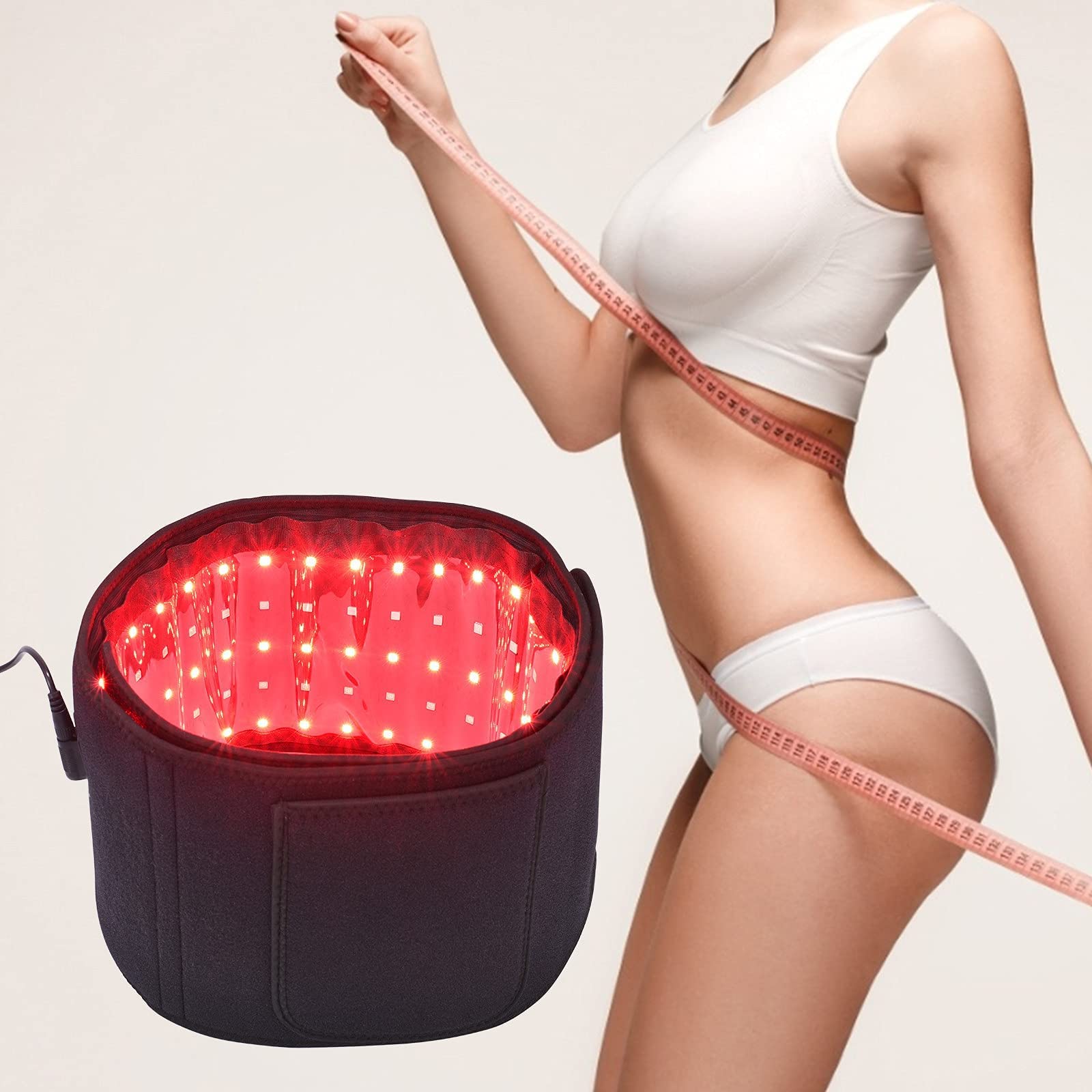 HUKOER Red Infrared Light Therapy Device - 660nm LED & 850nm Near-Infrared Pain Relief Belt for Back, Neck & Joint Pain | Portable Light Therapy for Muscle Recovery & Skin Rejuvenation at Home