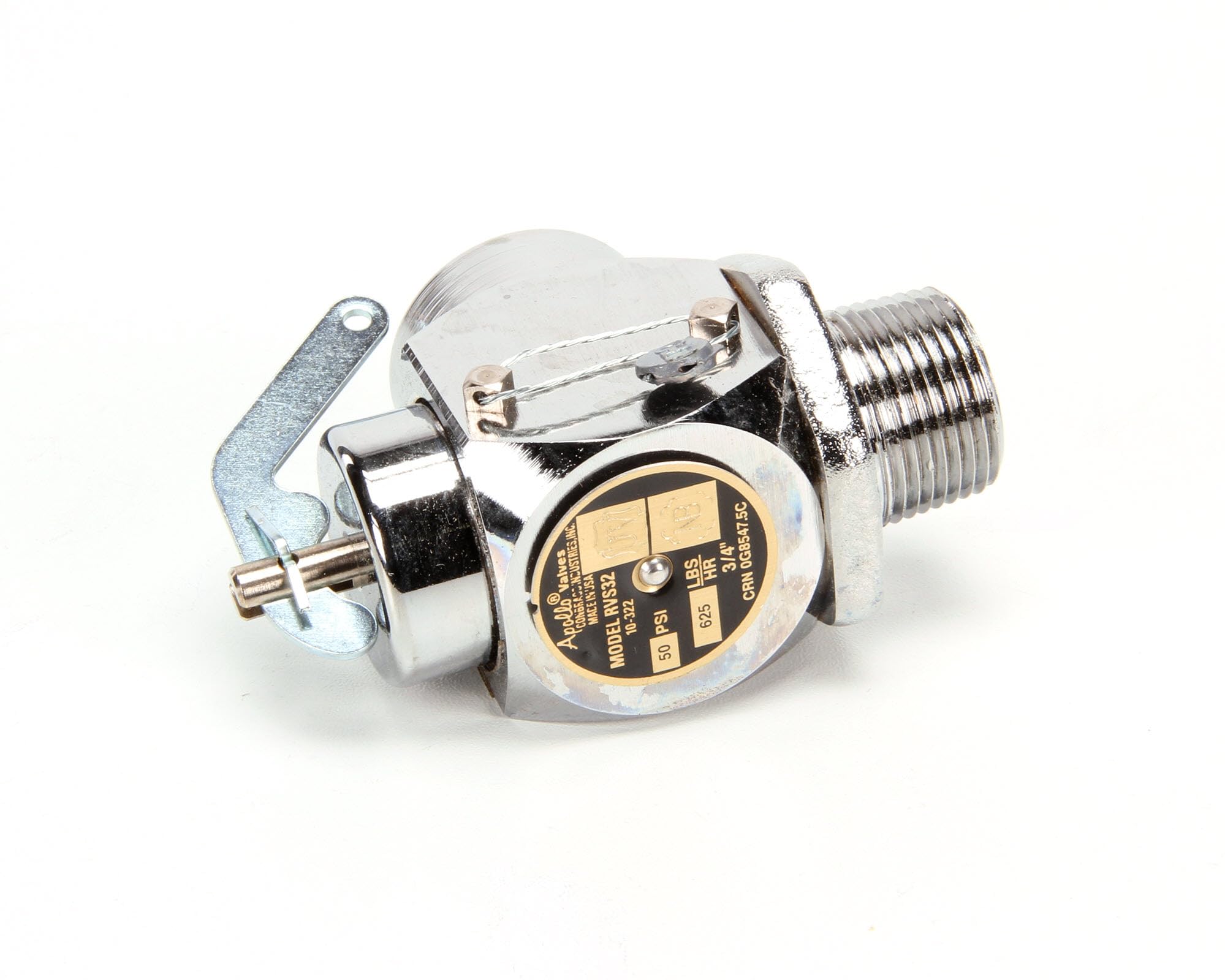Cleveland KE54941-2 3/4X3/4 Conbrac Safety Valve 50# - High Pressure Brass Safety Valve for Industrial Piping Systems, HVAC, and Boiler Applications