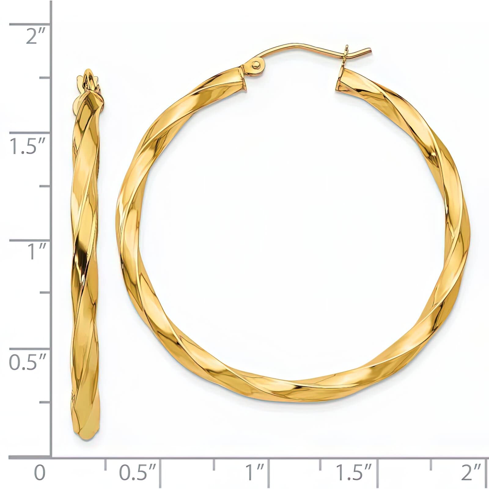 14K Yellow Gold Twisted Hoop Earrings for Women - Elegant Dainty Huggie Hoops - Perfect for Everyday Wear, Date Night & Special Occasions