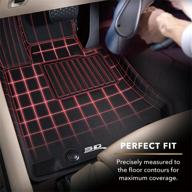3D Maxpider Custom Fit Floor Mats for 2024 Toyota Tacoma Double Cab - Kagu Black All-Weather Protection (Models R1 & R2) | Perfect for Off-Roading, Daily Commutes & Family Adventures