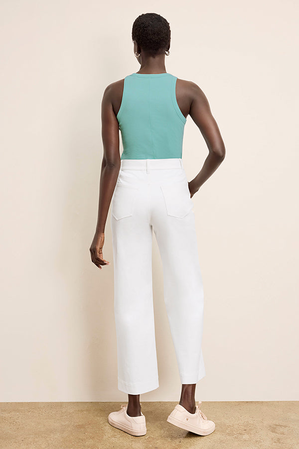 Milo Wide Leg Jeans for Women - Eco-Friendly Stretch Denim Pants in White | Comfortable & Sustainable Fashion for Casual Wear & Office Outfits