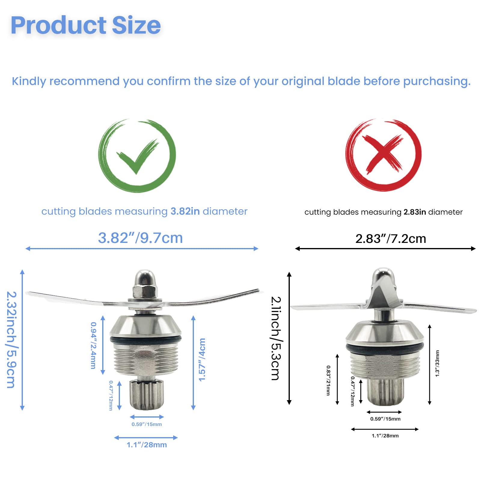 Vitamix Blender Ascent Series Replacement Blade Assembly 105733 - Compatible with A2300, A2500, A3300, A3500, Pro 750/7500, Explorian E310/E320 - Fits 48oz & 64oz Low Profile Containers - Perfect for Smoothies, Soups, and Nut Butters