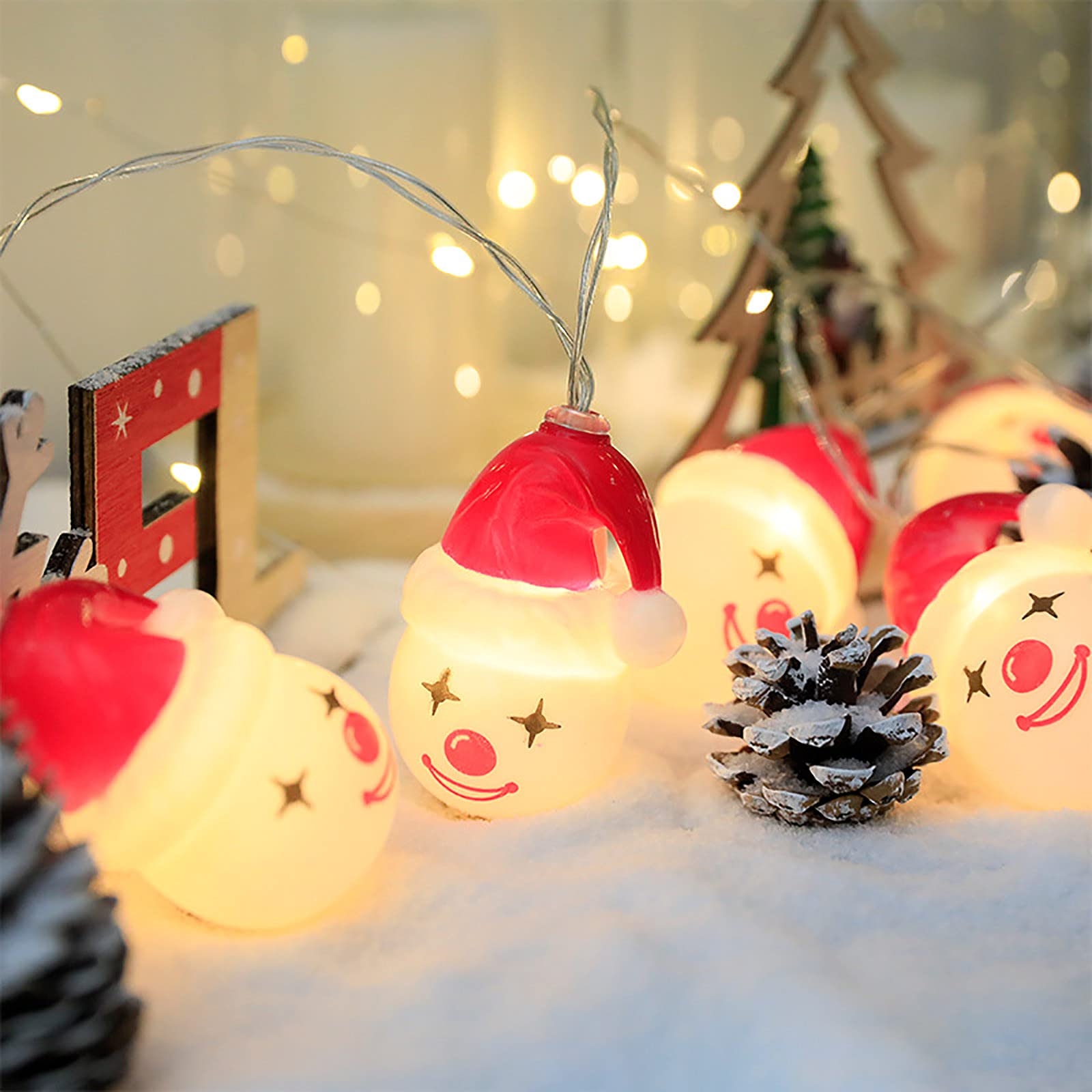 Claus Christmas LED Santa String Lights - Snowman Tree Lights for Holiday Decor (Green, K) | Perfect for Indoor & Outdoor Christmas Tree, Home, Party, and Festive Decoration