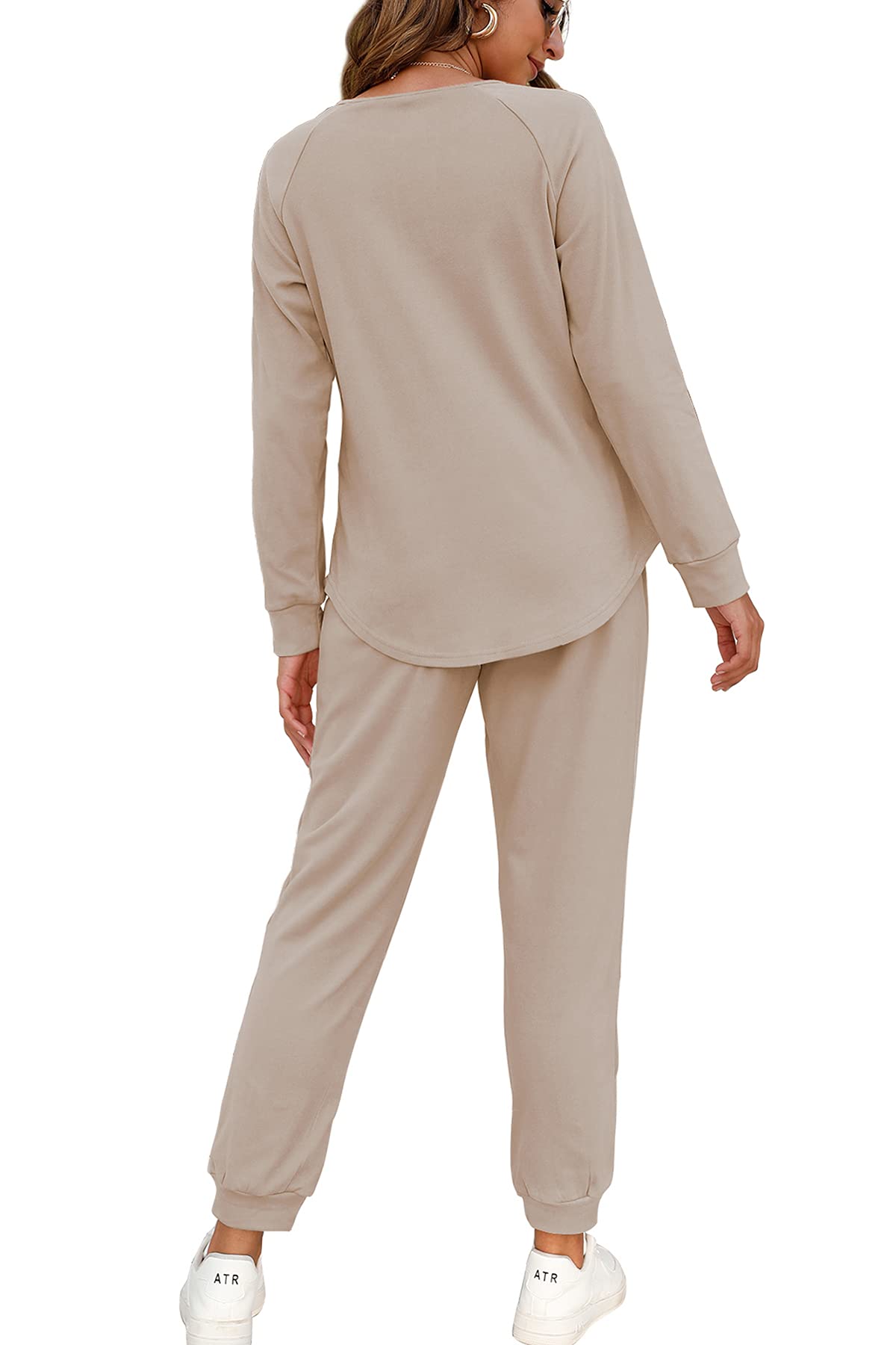 WIHOLL Women's 2-Piece Lounge Set - Button Down Sweatshirt & Sweatpants Outfit with Pockets | Cozy Loungewear for Home, Yoga, and Casual Wear
