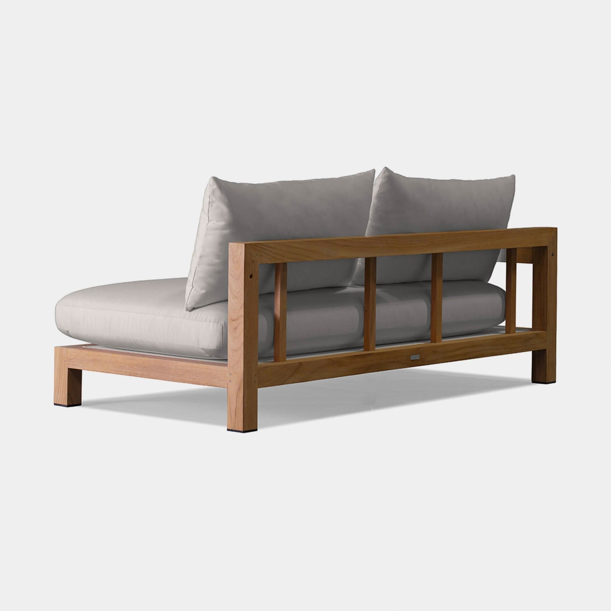 Pacific Teak 2-Seater Outdoor Patio Chair with Single Armrest - Perfect for Poolside, Garden, and Backyard Relaxation