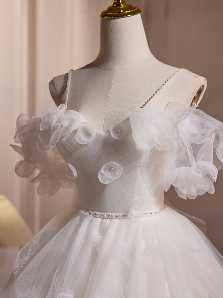 Elegant A-Line Off-Shoulder Tulle White Short Prom Dress | Cute Homecoming Party Gown for Teens | Perfect for Prom Night, Homecoming Dance & Special Occasions