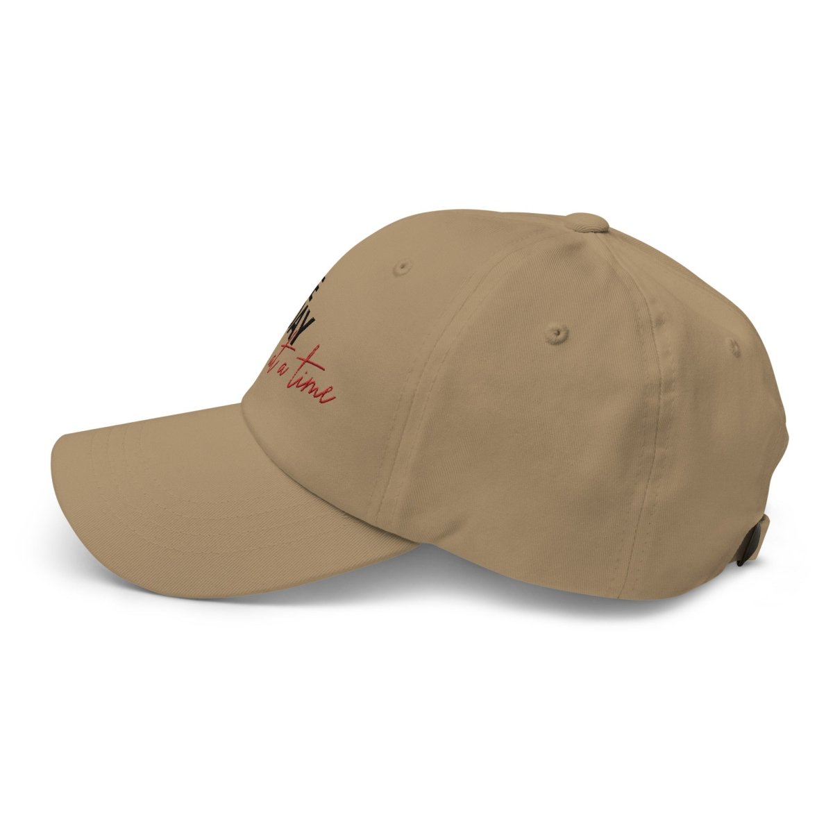One Day At A Time Embroidered Dad Hat - Adjustable Cotton Baseball Cap for Men & Women - Perfect for Outdoor Activities, Sports & Casual Wear