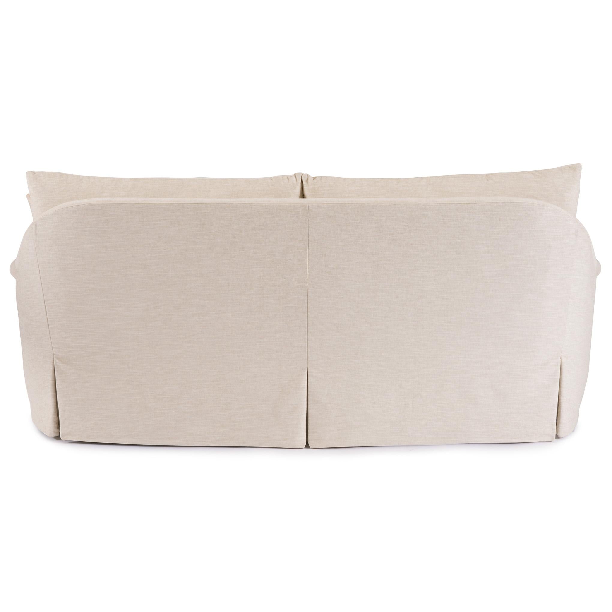 Martine Skirted Pillowback Sofa - Modern Upholstered Living Room Couch with Comfortable Pillows | Perfect for Small Spaces, Apartments & Cozy Home Decor