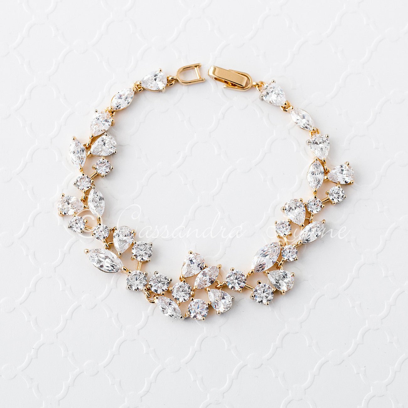 Elegant CZ Teardrop Round Marquise Bridal Bracelet - Perfect for Weddings, Anniversaries & Special Occasions
