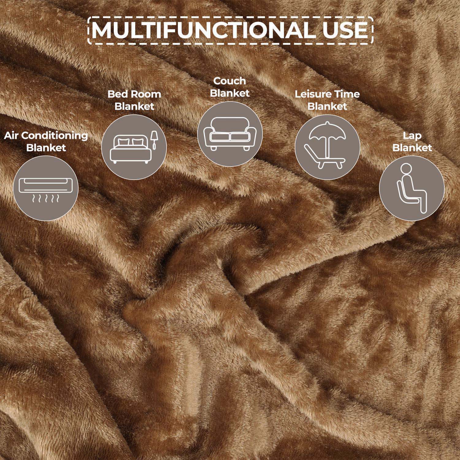 Soft Fleece Plush Blanket - Medium Weight Fluffy Cozy Throw for Couch, Bed & Home Decor - Perfect for Winter, Gifts & Relaxation