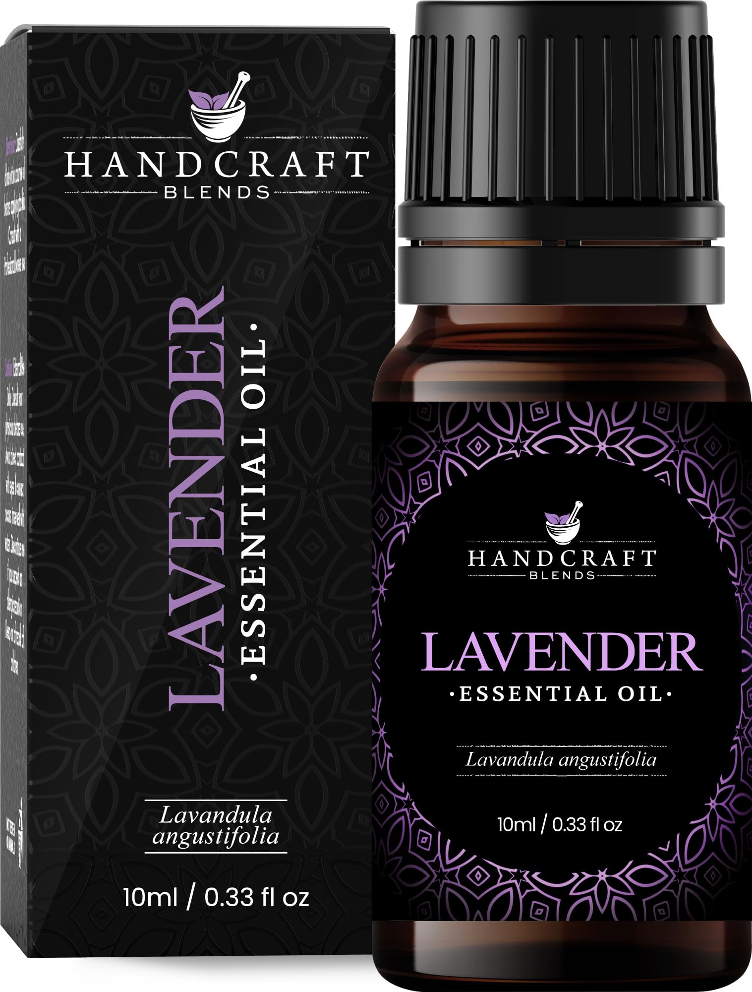 Handcrafted Lavender Essential Oil - 100% Pure & Natural - 0.33 Fl Oz Premium Grade Aromatherapy Oil for Diffusers, Massage, Relaxation & Stress Relief - Perfect for Home Spa, Yoga & Bedtime Use