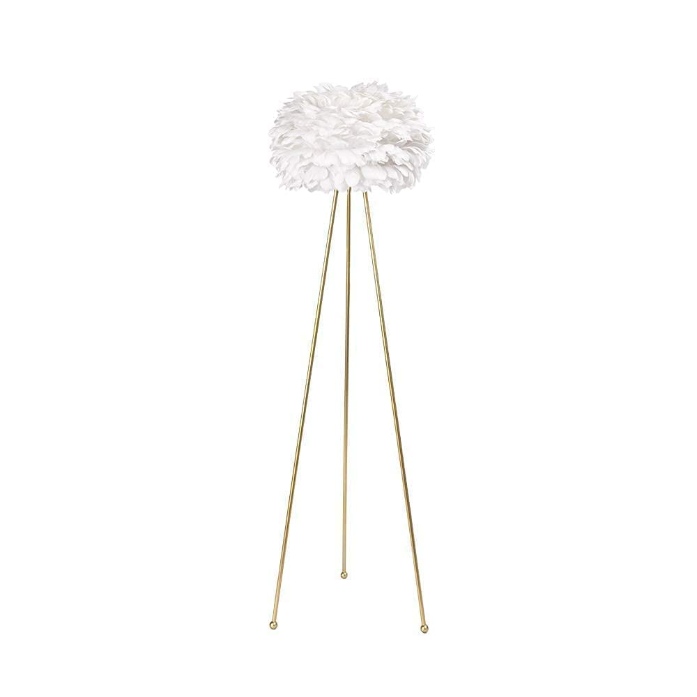 Maxax White Feather Floor Lamp with 3-Light Pink Feather Chandelier - Elegant Lighting for Living Room, Bedroom & Wedding Decor