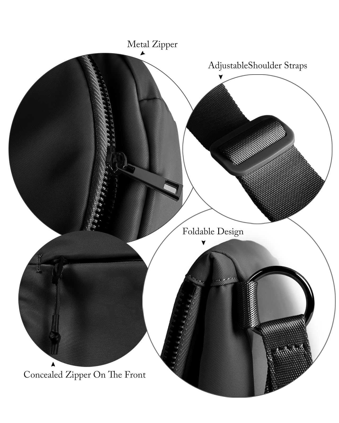 Stylish Unisex Nylon Crescent Moon Shoulder Bag - Adjustable Strap Foldable Crossbody Purse for Women & Men | Perfect for Travel, Shopping & Everyday Use