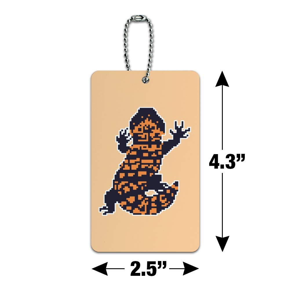 Gila Monster Pixel Lizard Luggage Tag - Durable Suitcase ID Card for Carry-On Bags - Perfect for Travel Identification & Lost Baggage Prevention