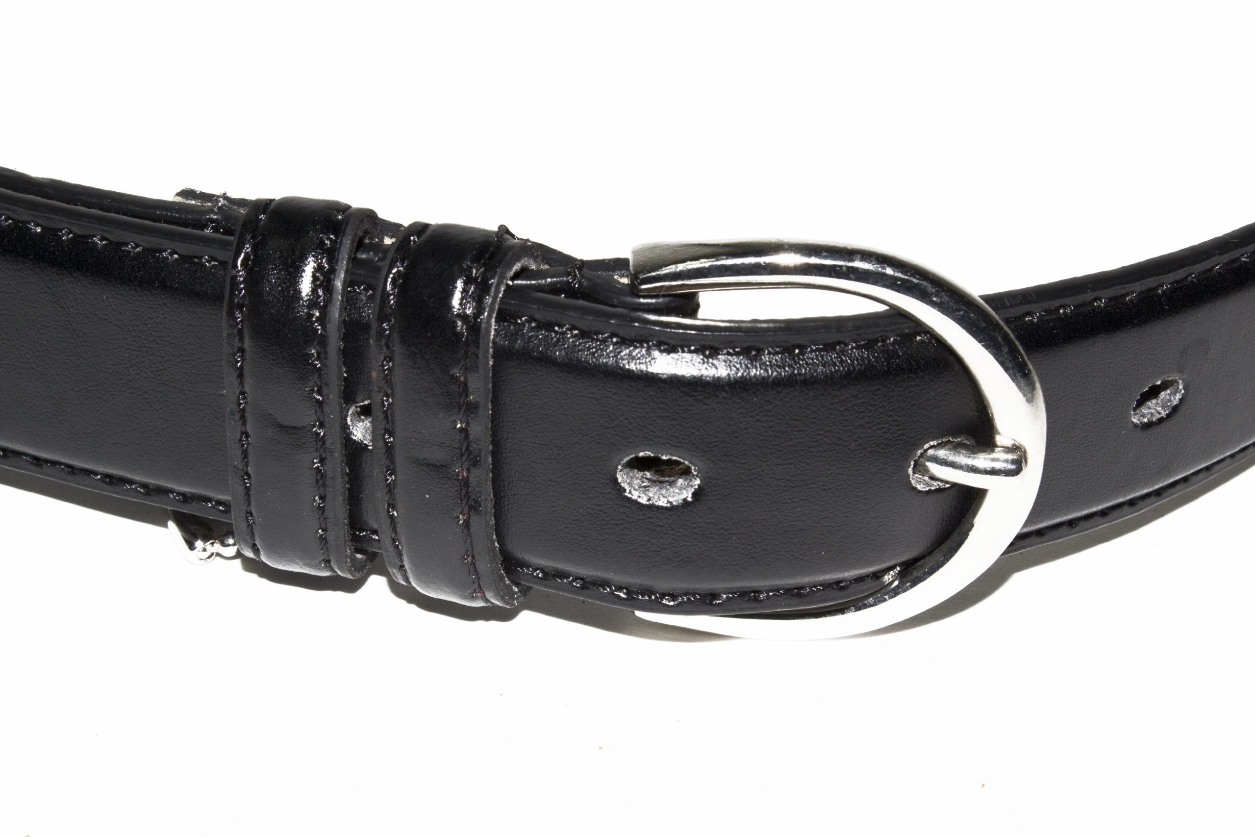 Leatherboss Women's Black Leather Dress Belt - Stylish & Adjustable for Office, Formal Wear & Everyday Outfits