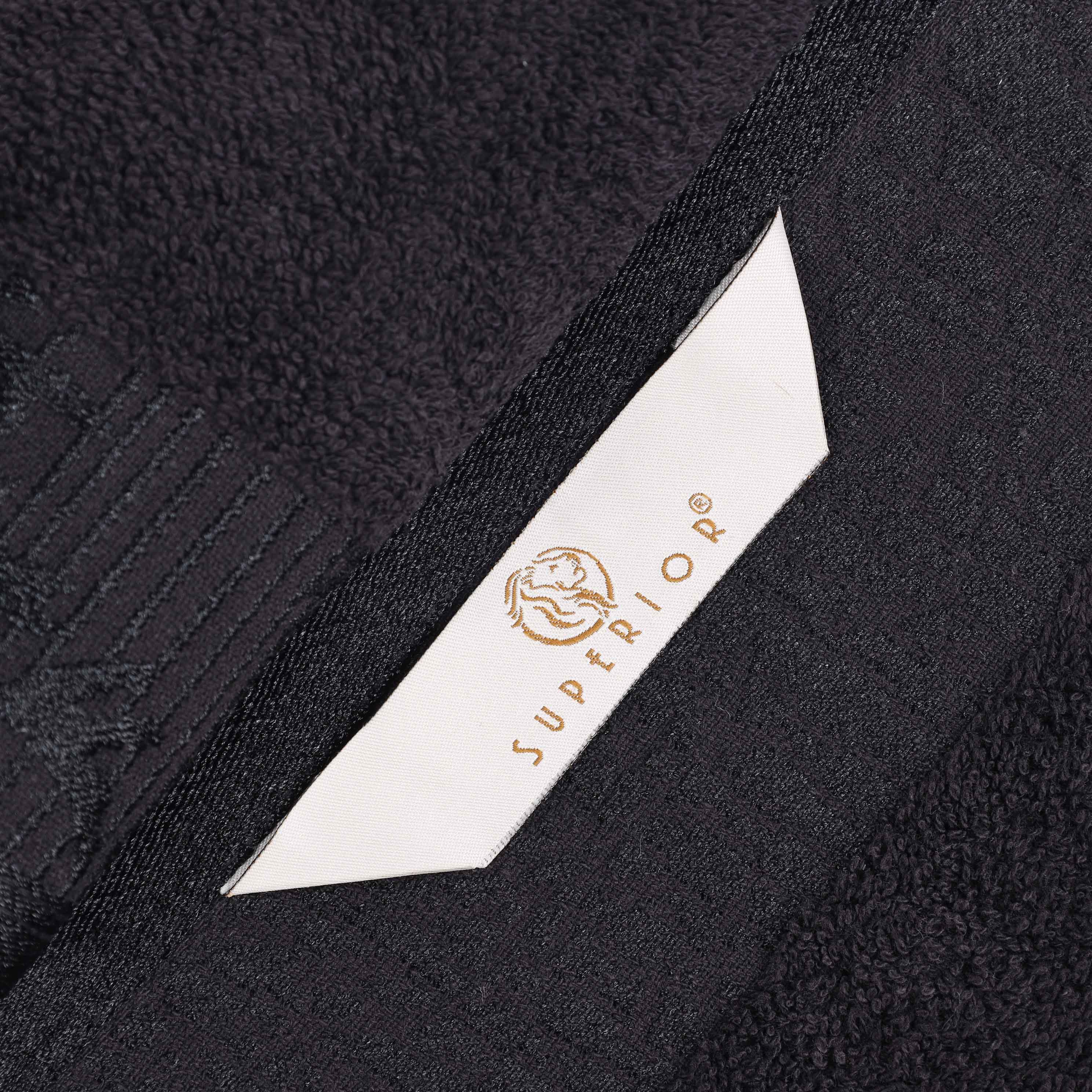 Premium Wisteria Cotton Floral Embroidered Jacquard Border Bath Towel Set of 2 - Soft Absorbent Luxury Towels for Spa, Bathroom & Guest Use