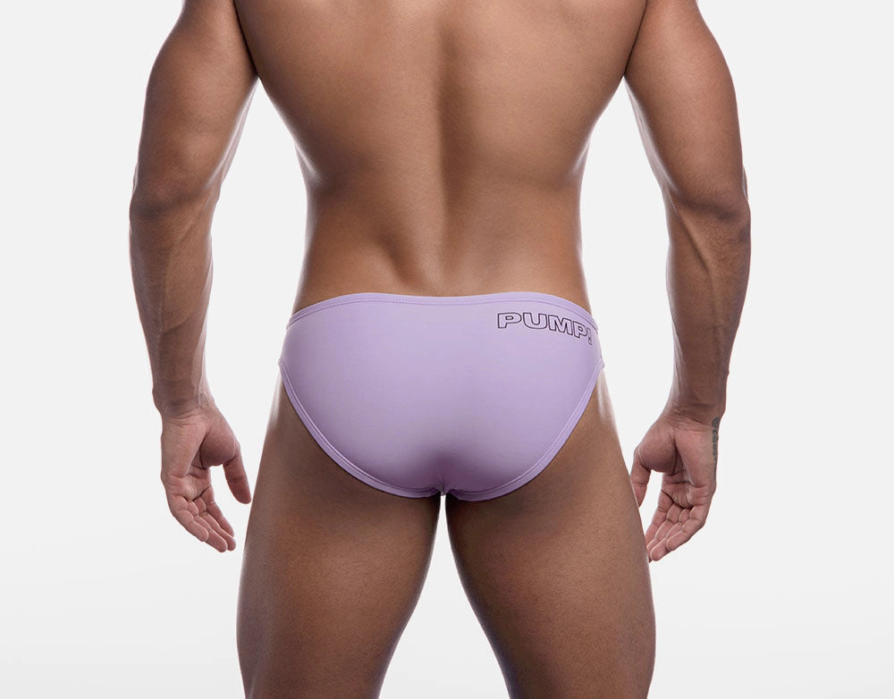 Cheeky Swim Briefs for Women - High Waist PUMP! Water Orchid Print Bikini Bottom - Perfect for Beach, Pool & Summer Vacations