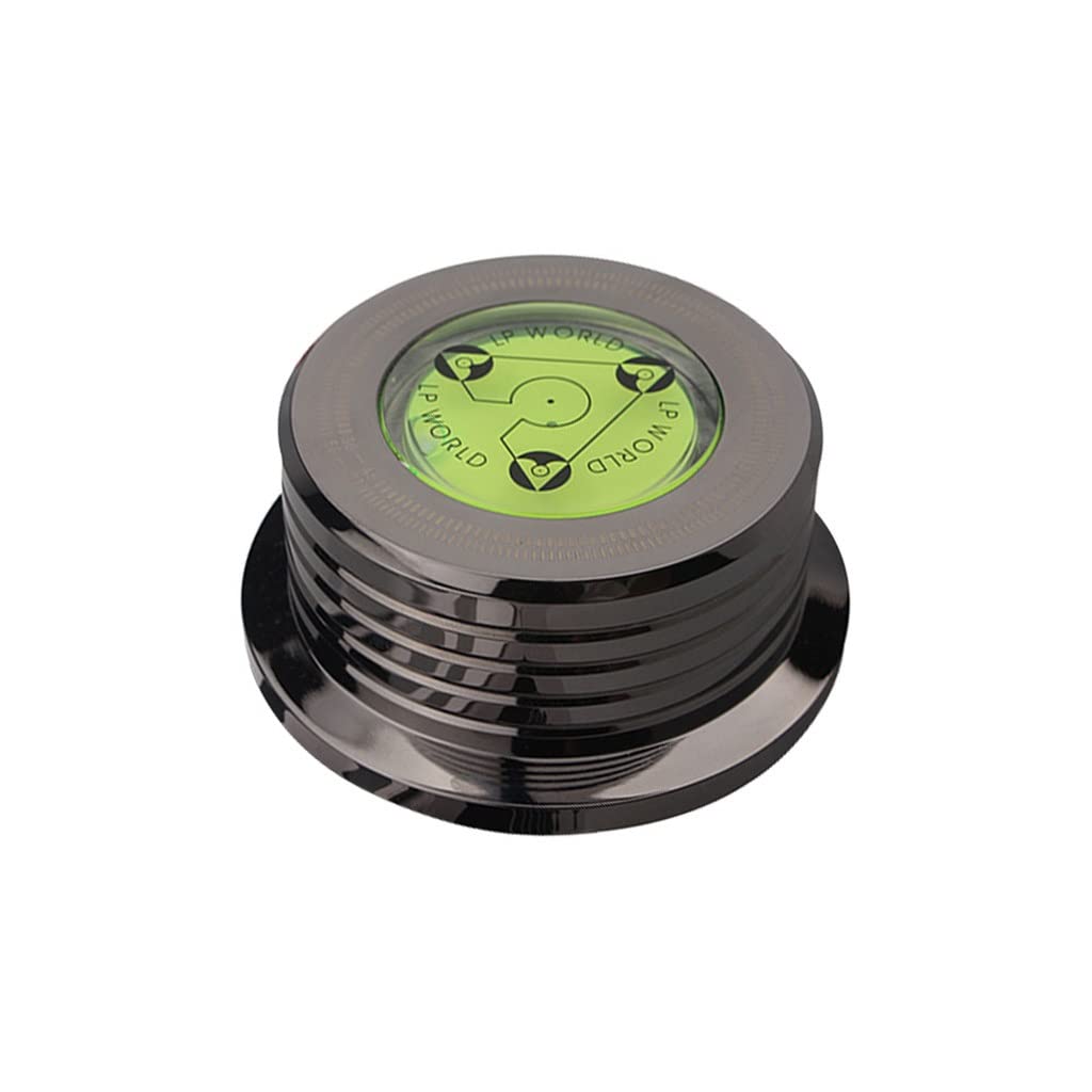 KLHHG Aluminum Alloy Vinyl Record Weight Clamp - 7x76x34mm Disc Stabilizer for Turntables, Bright Black - Perfect for DJs & Audiophiles to Reduce Vibrations & Improve Sound Quality