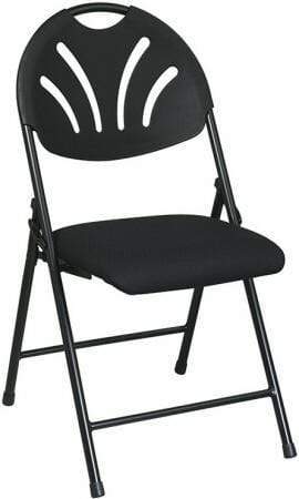 FC8100NP 4-Pack Work Smart Plastic Fan Back Metal Folding Chairs - Lightweight Stackable Office & Event Chairs for Conference, Classroom, Wedding, Banquet