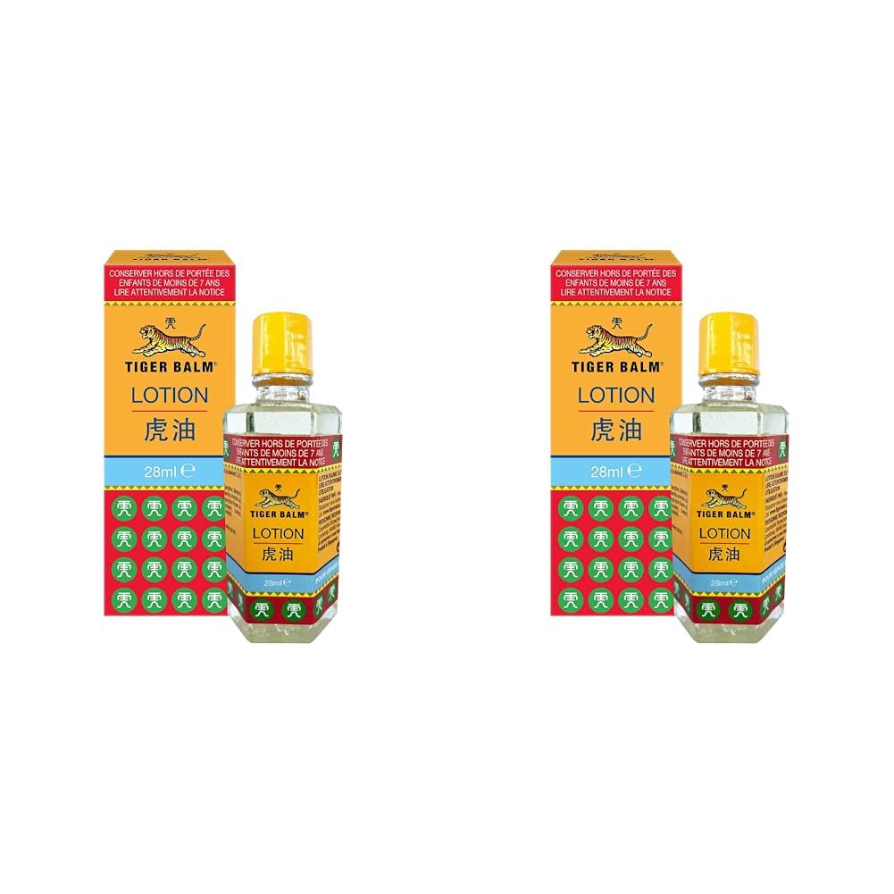 Tiger Balm White Lotion 28ml (Pack of 2) - Fast-Acting Pain Relief for Muscle Aches, Headaches & Joint Pain - Perfect for Travel, Sports & Office Use