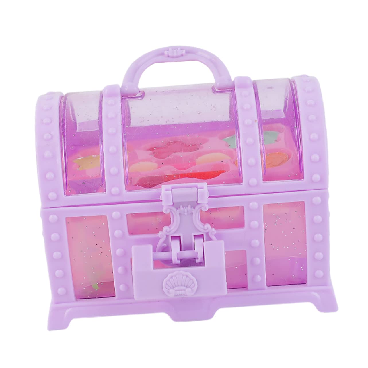 BCOATH Pretend Play Makeup Toy Set - Princess Treasure Chest Cosmetic Kit for Kids, Girls Dress Up & Role Play, Plastic Hair Accessories & Children's Simulation Cosmetics - Perfect for Birthday Gifts, Pretend Play, and Tea Party Dress Up