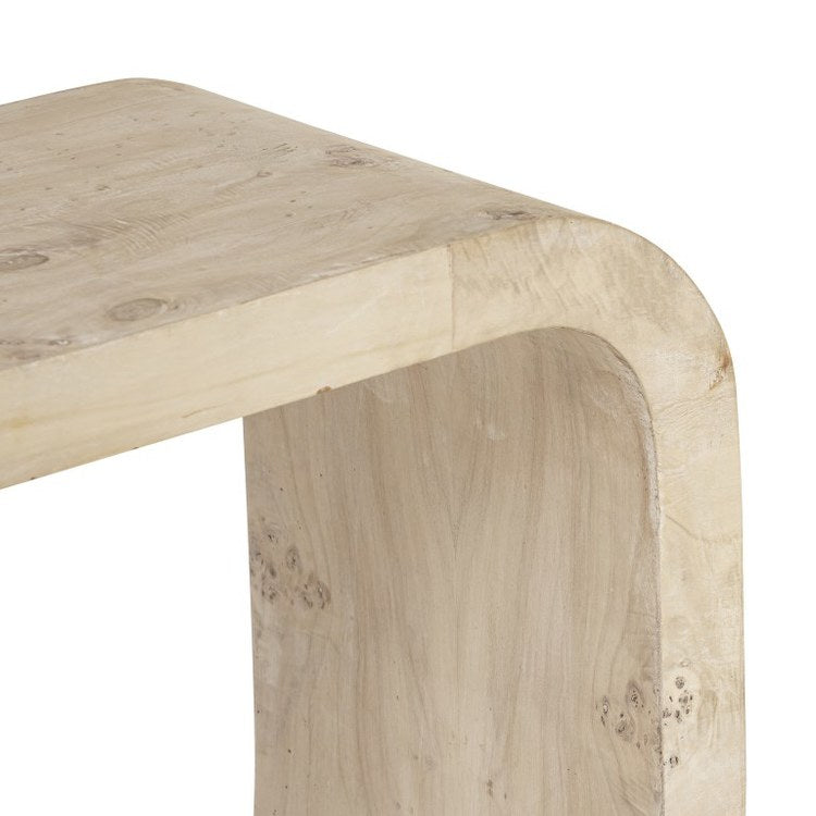 51 x 31 Inch White Burl Accent Table - Modern Side Table for Living Room, Bedroom, or Office - Perfect for Small Spaces & Home Decor