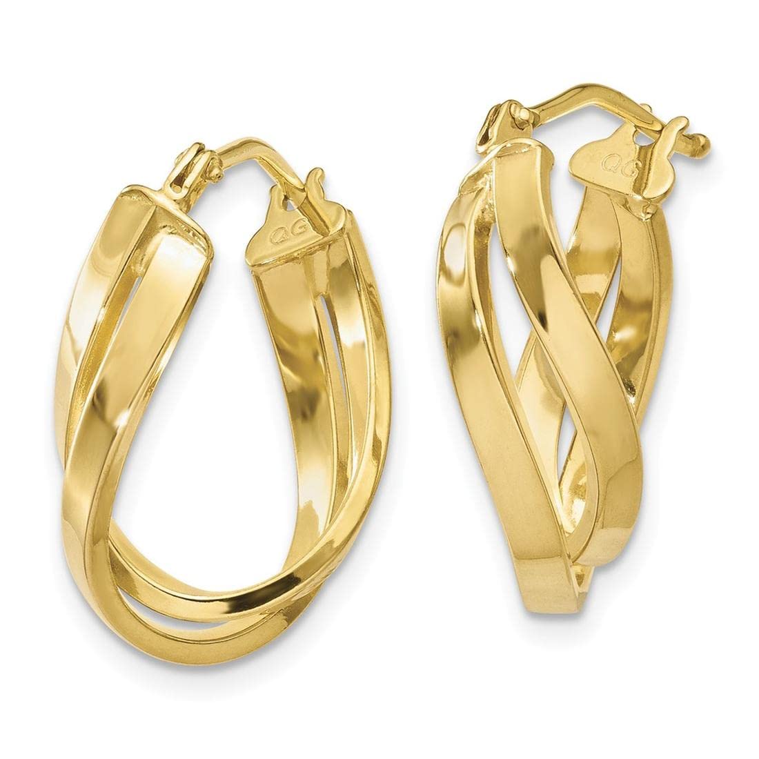 10k Yellow Gold Twisted Hoop Earrings for Women - Dainty & Elegant Jewelry Gift - Perfect for Everyday Wear, Parties & Special Occasions