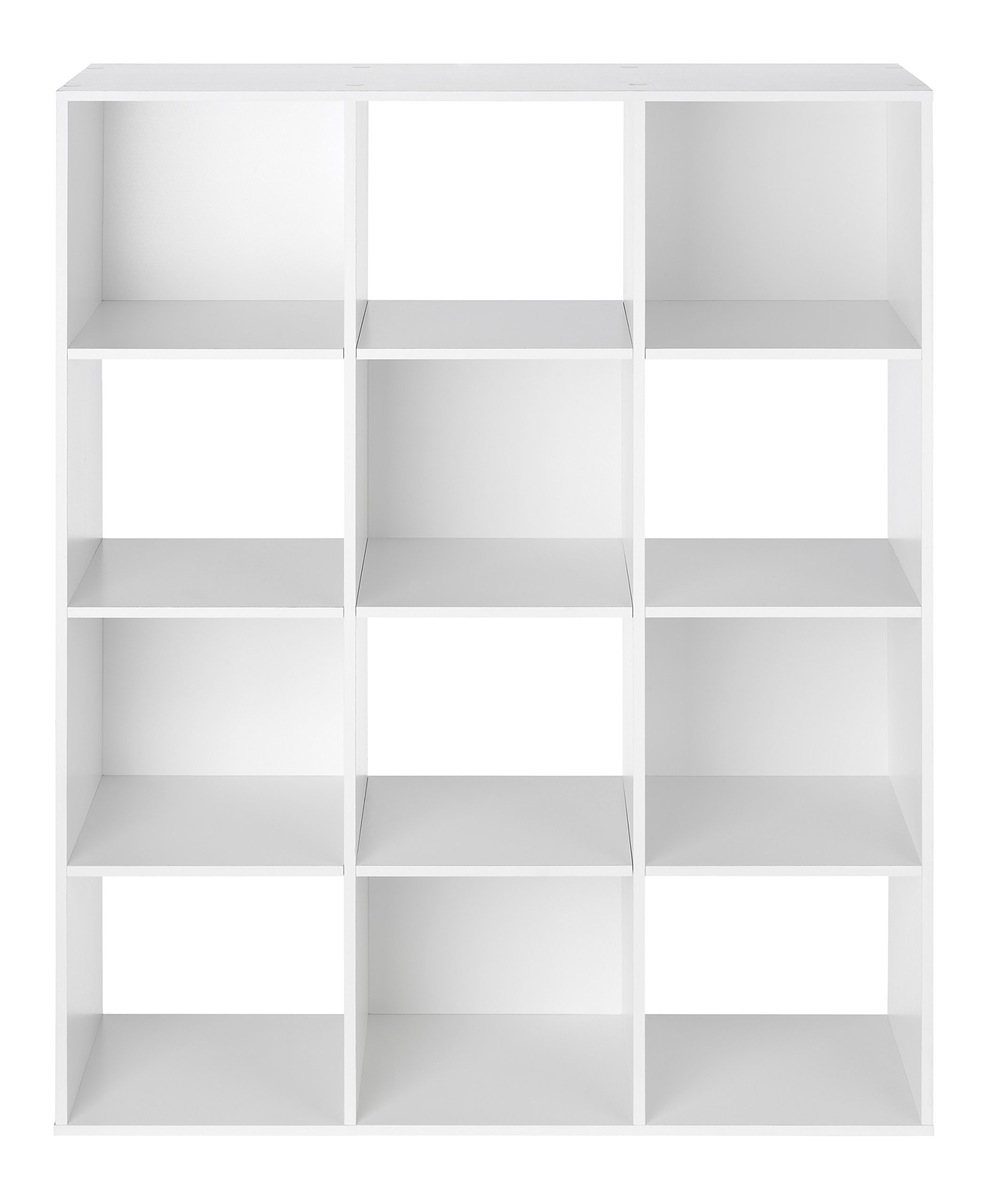 Whitmor 12-Cube Storage Organizer Shelf Unit - White | Stackable Closet & Home Organization for Bedroom, Living Room, Office