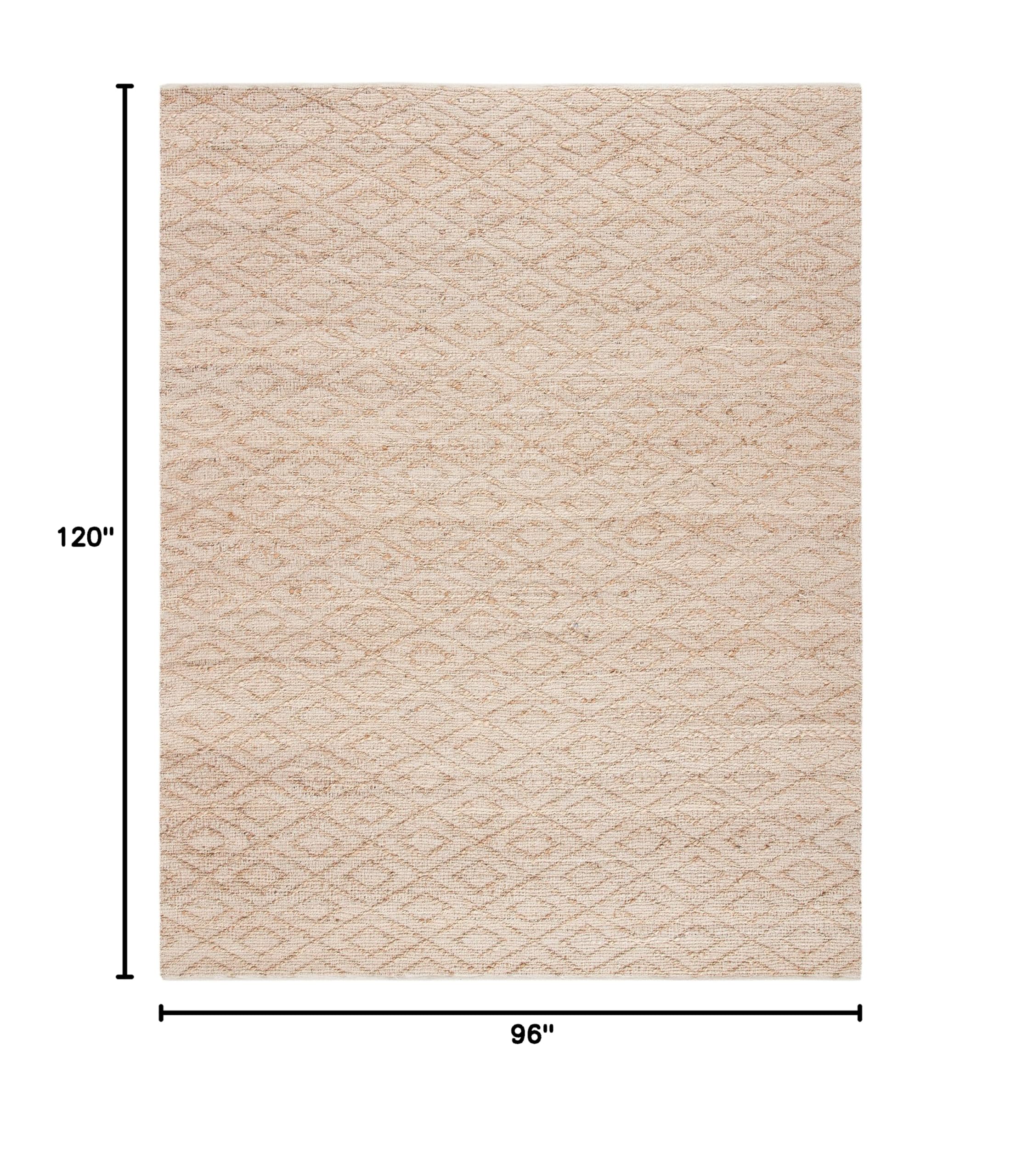 SAFAVIEH Natural Jute Area Rug 8x10 Feet - Handwoven Natural Fiber Rug for Living Room, Bedroom, Dining Room | Eco-Friendly, Durable & Soft for High Traffic Areas | NFB601A